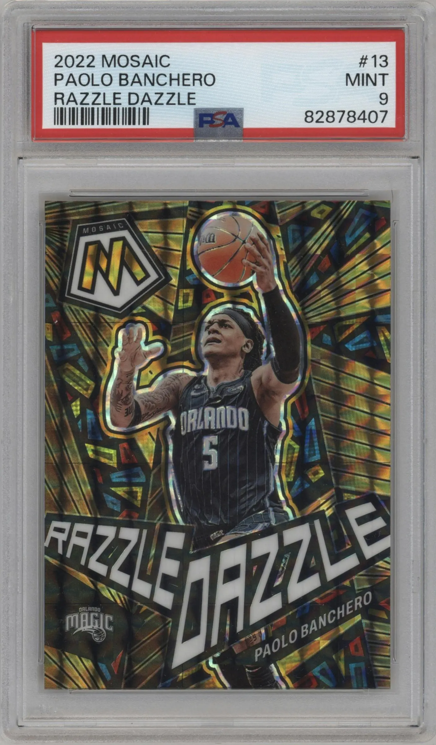 2022 Panini Mosaic Razzle Dazzle Paolo Banchero #13 PSA 9