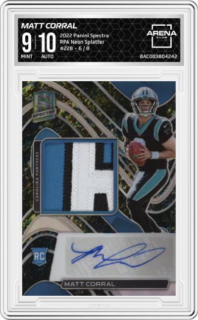 2022 Panini Spectra RPA Matt Corral Neon Splatter #228 ARENA CLUB 9