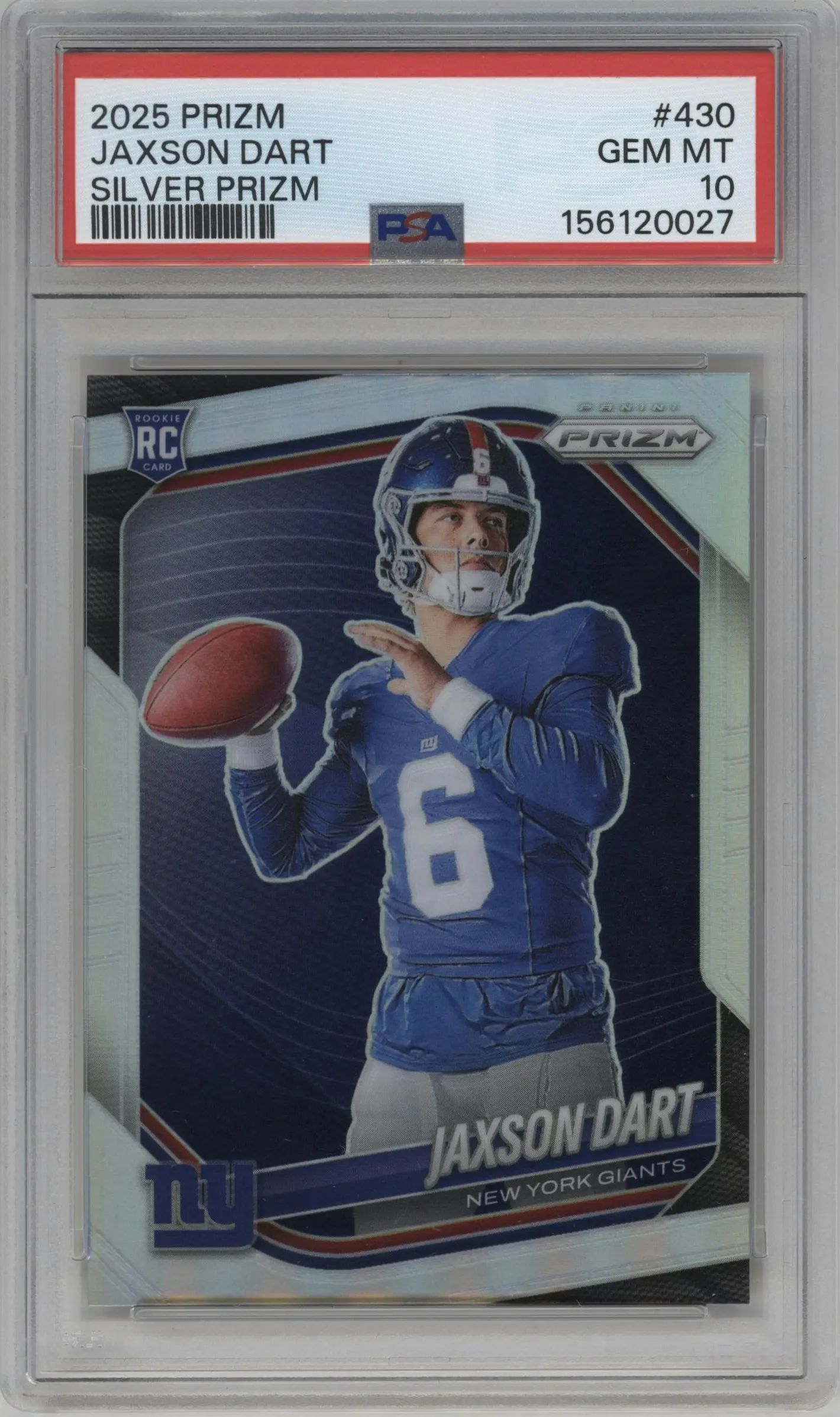 2025 Panini Prizm Rke.Var. Jaxson Dart #430 PSA 10