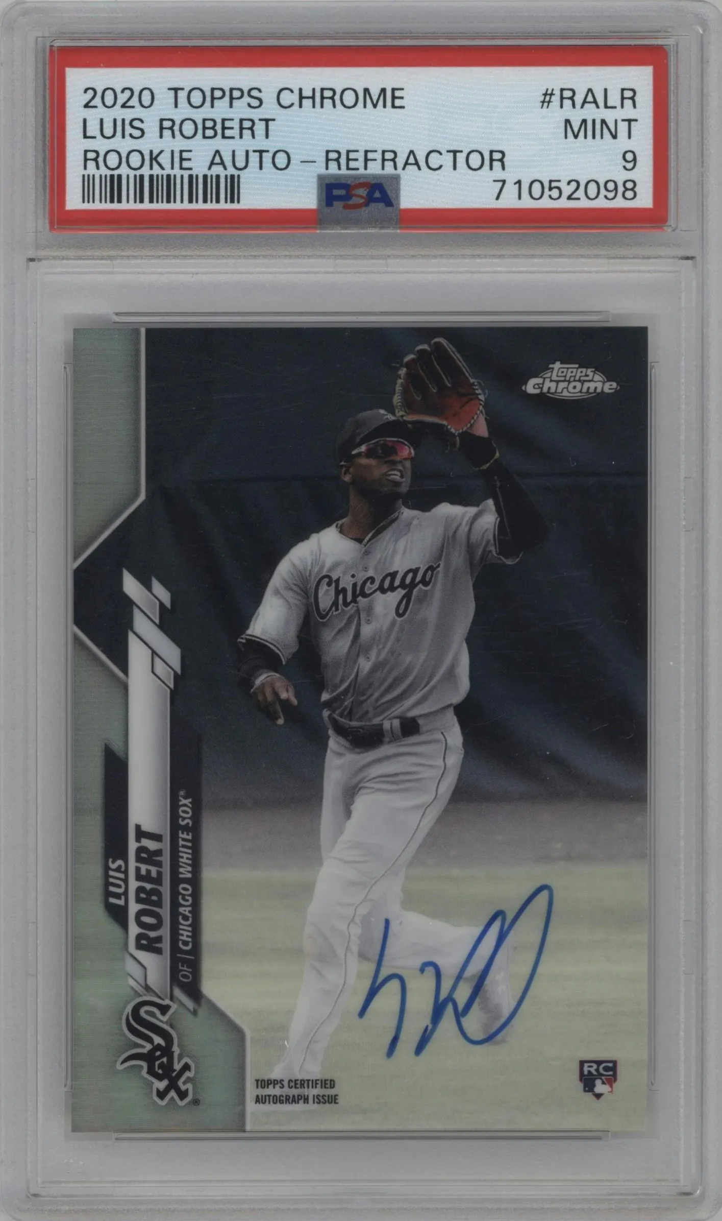 2020 Topps Chrome Rke.Auto Luis Robert Refractor PSA 9