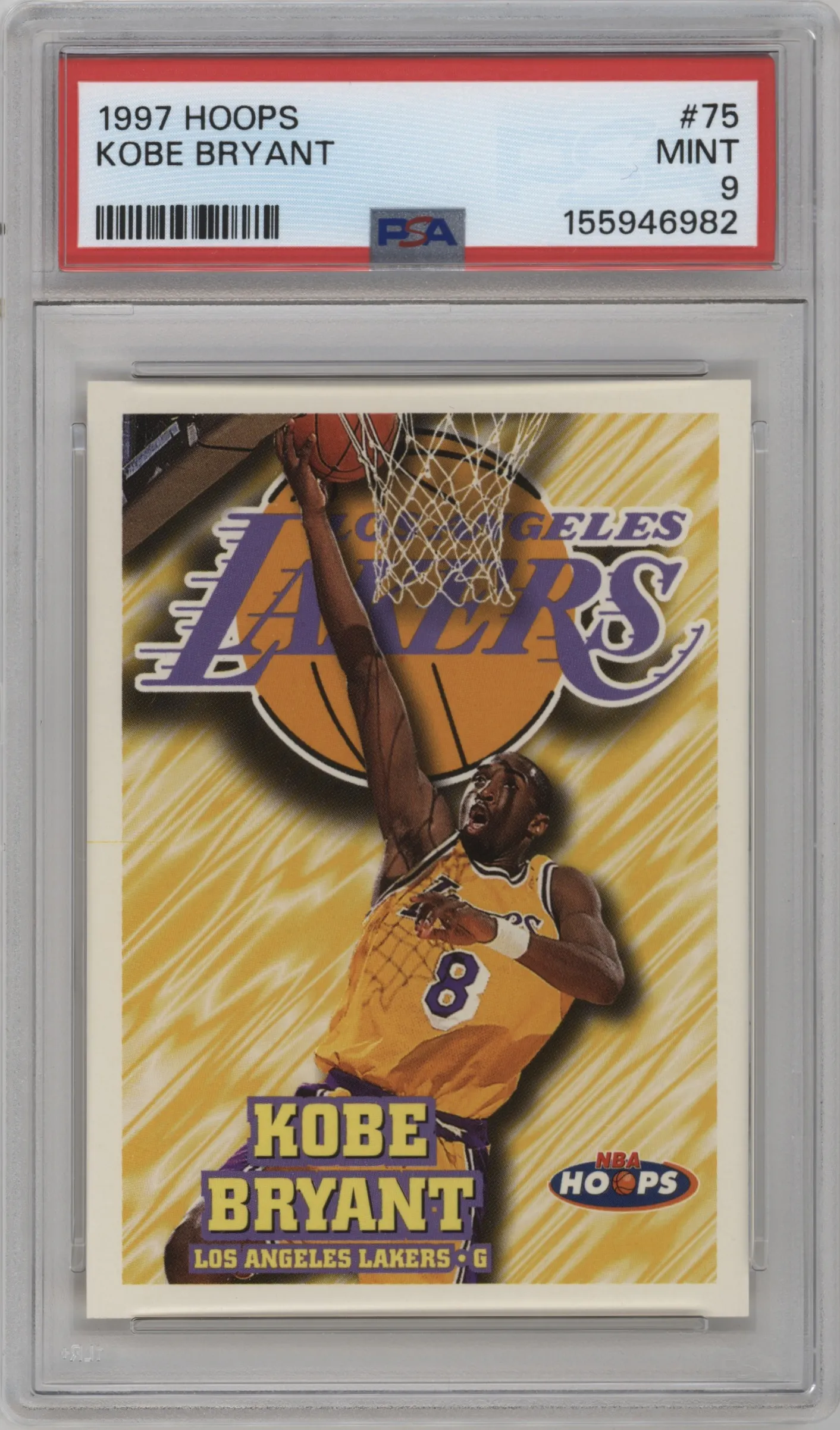 1997 NBA Hoops Kobe Bryant #75 PSA 9