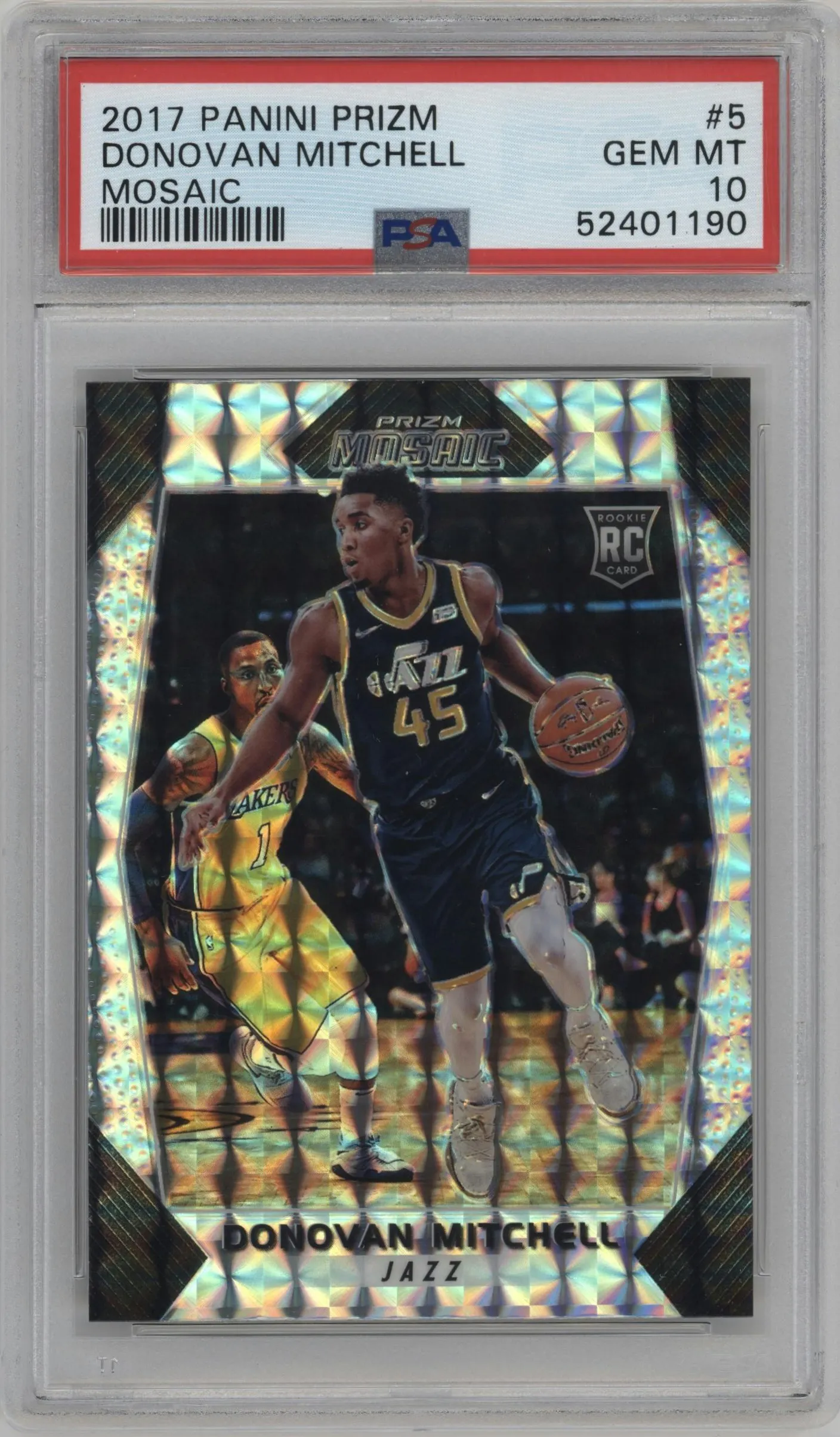 2017 Panini Mosaic Prizm Donovan Mitchell #5 PSA 10