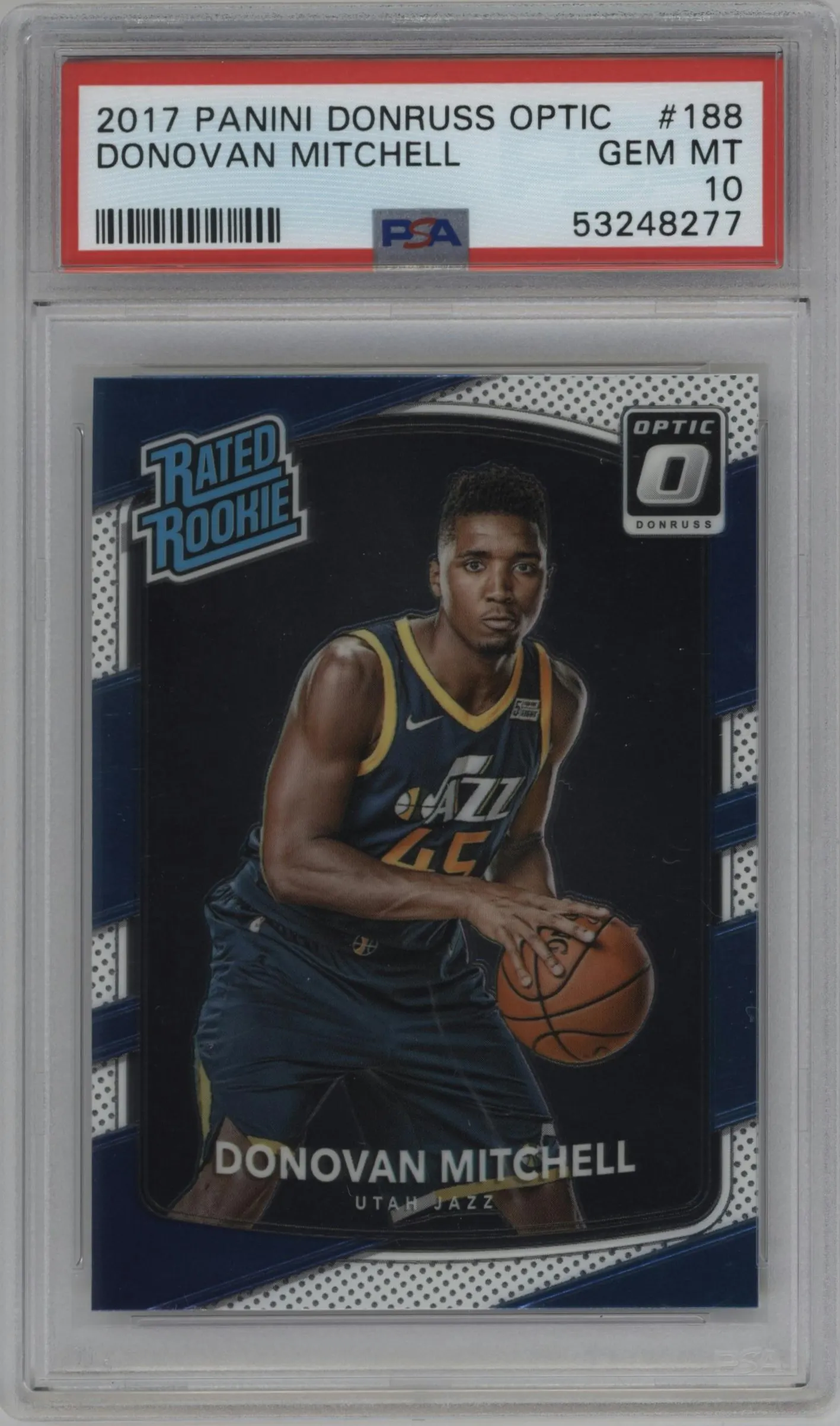 2017 Panini Donruss Optic Rated Rookie Donovan Mitchell PSA 10