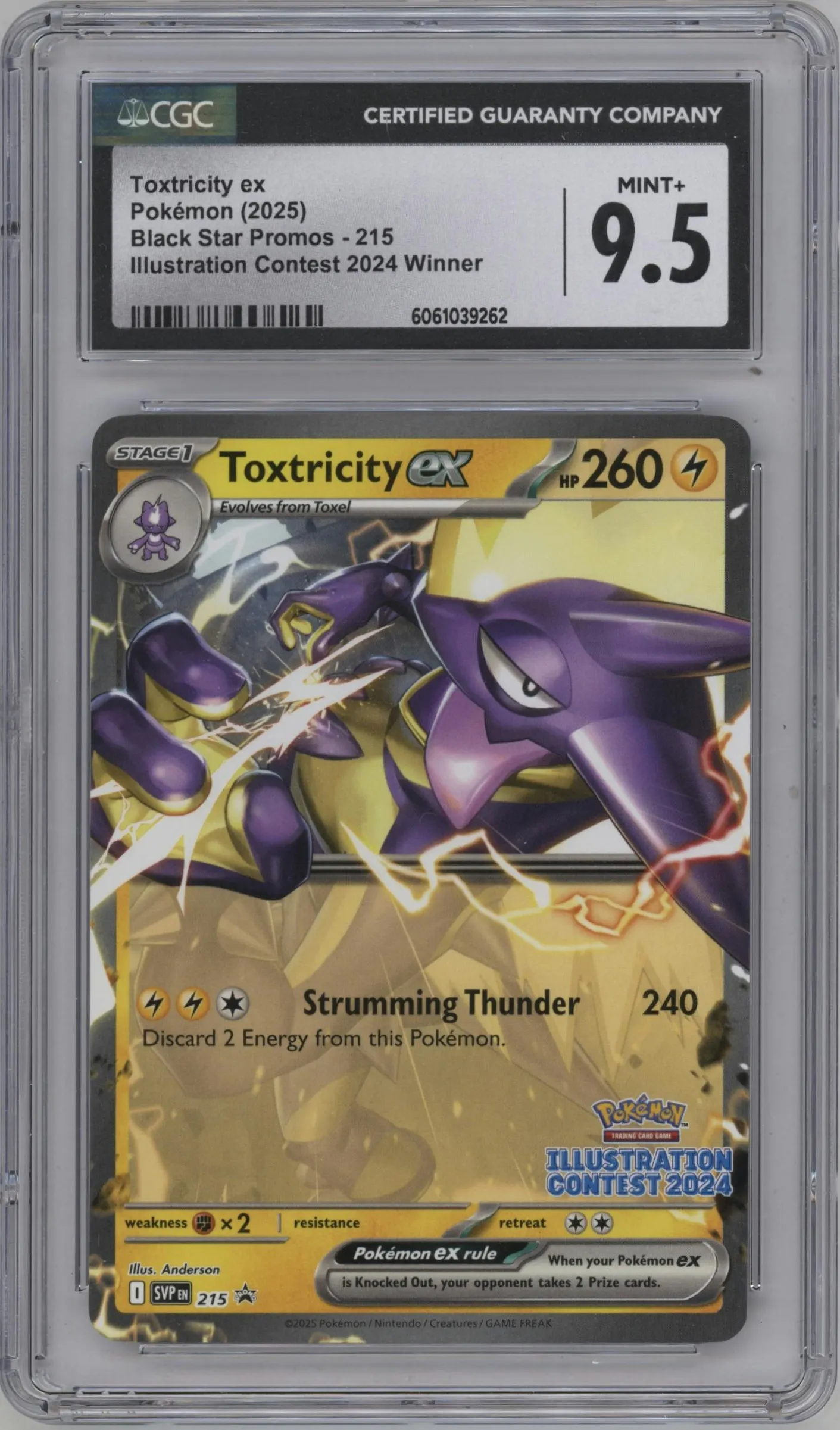 2025 Pokemon SV Toxtricity ex Illustration Contest 2024 #215 CGC 9.5