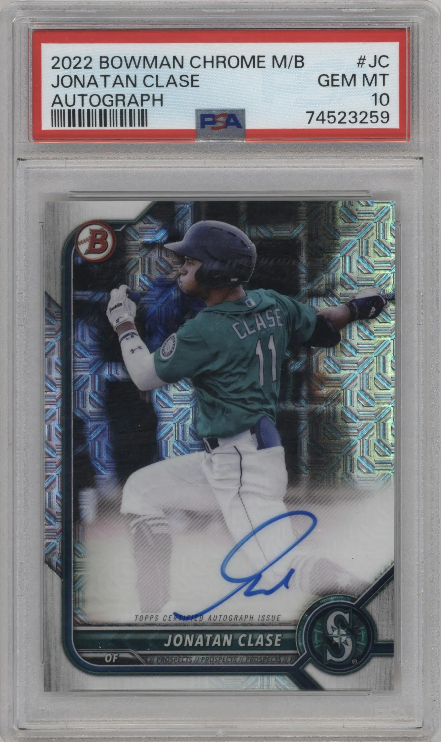 2022 Bowman Chrome Mega Box Auto Jonatan Clase #BCMA-JC PSA 10