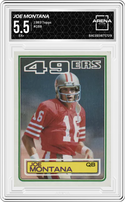 1983 Topps Joe Montana #169 ARENA CLUB 5.5