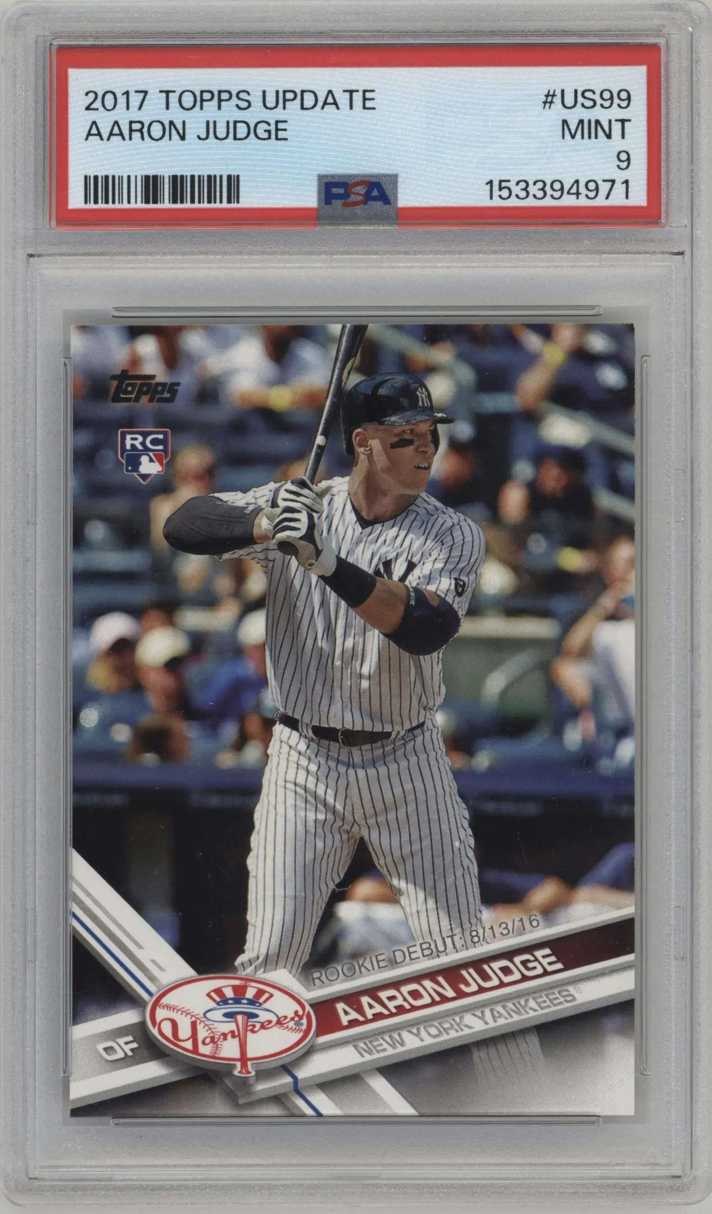 2017 Topps Update Aaron Judge PSA 9