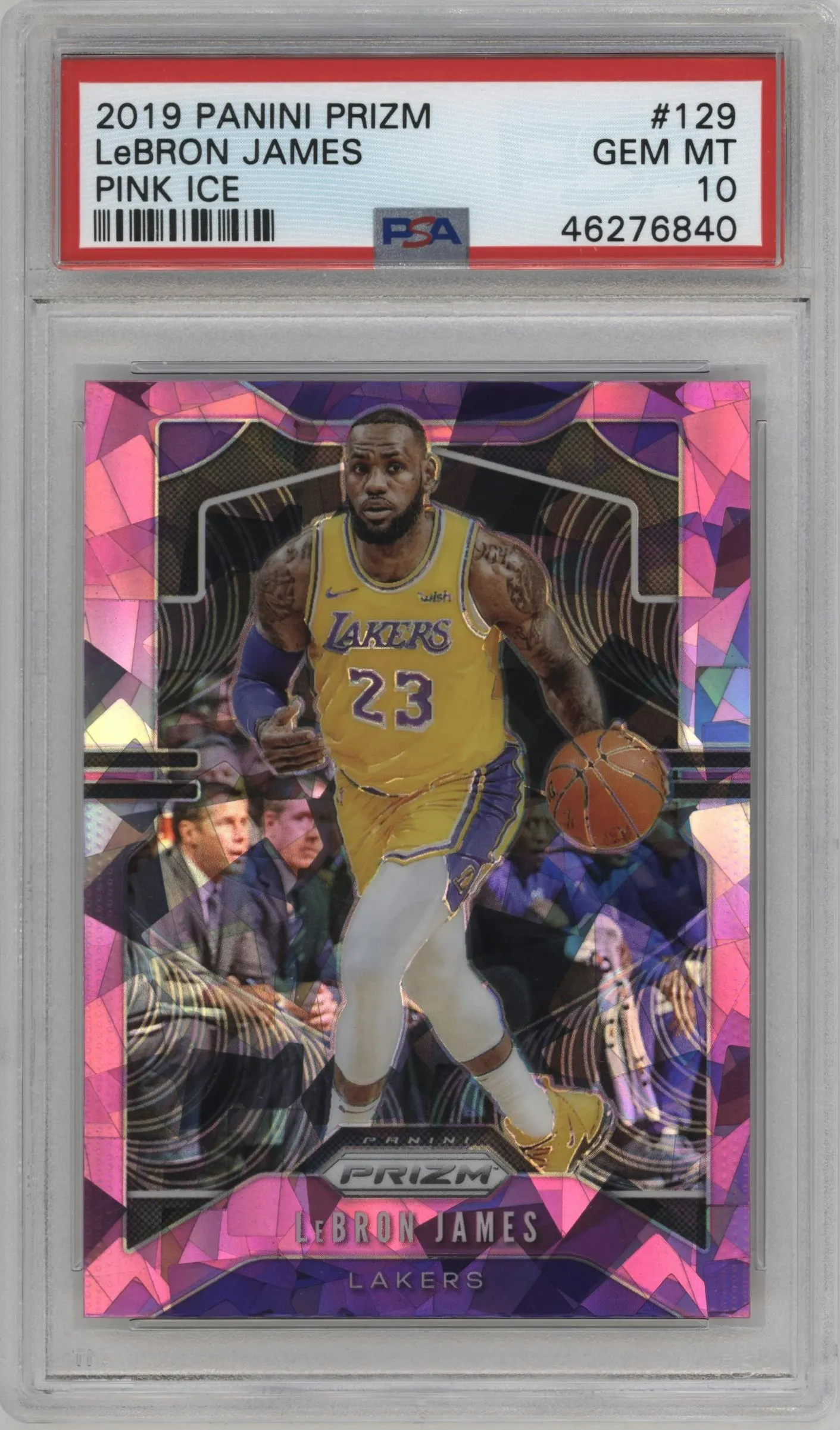 2019 Panini Prizm LeBron James Pink Ice #129 PSA 10