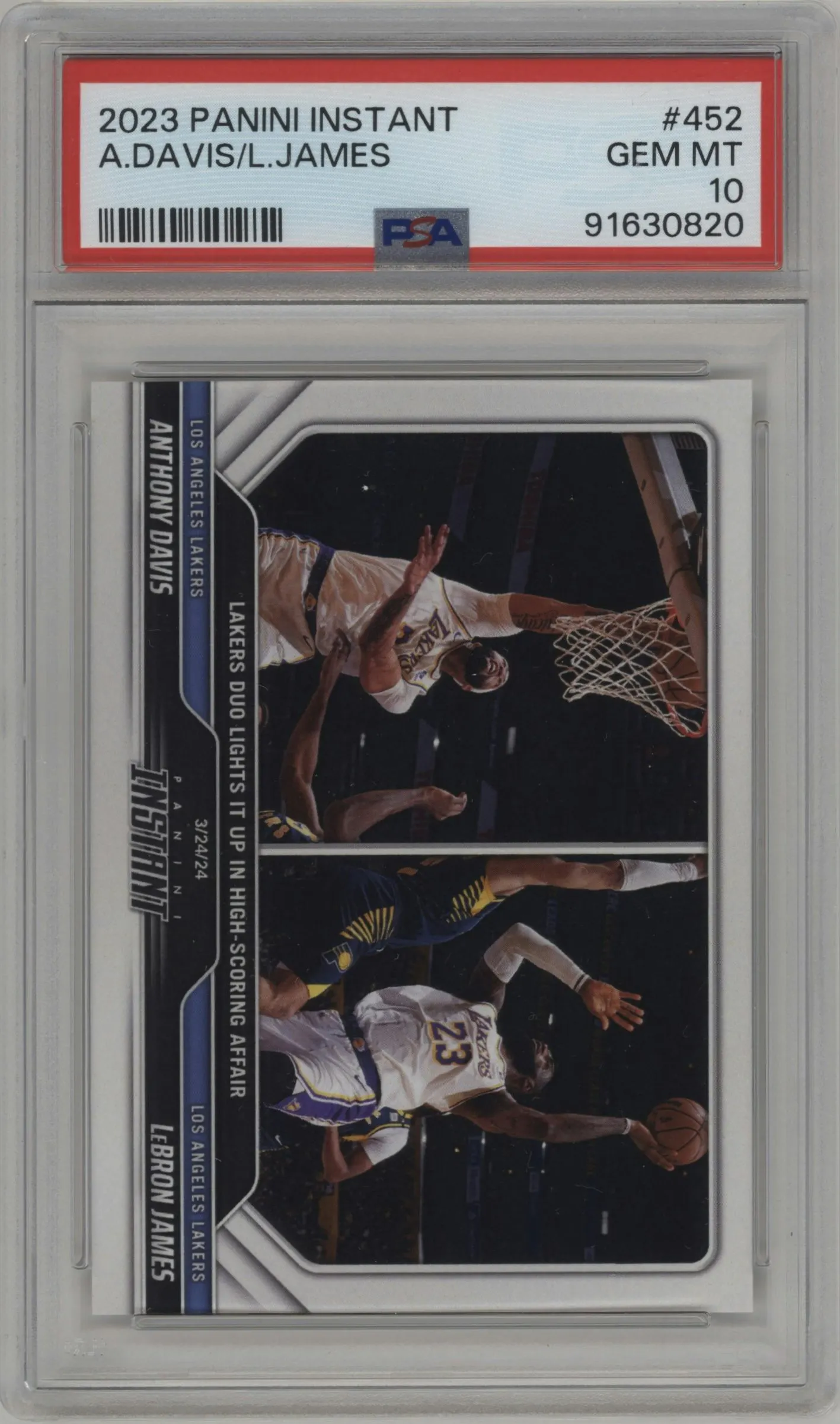 2023 Panini Instant NBA Anthony Davis/LeBron James #452 PSA 10