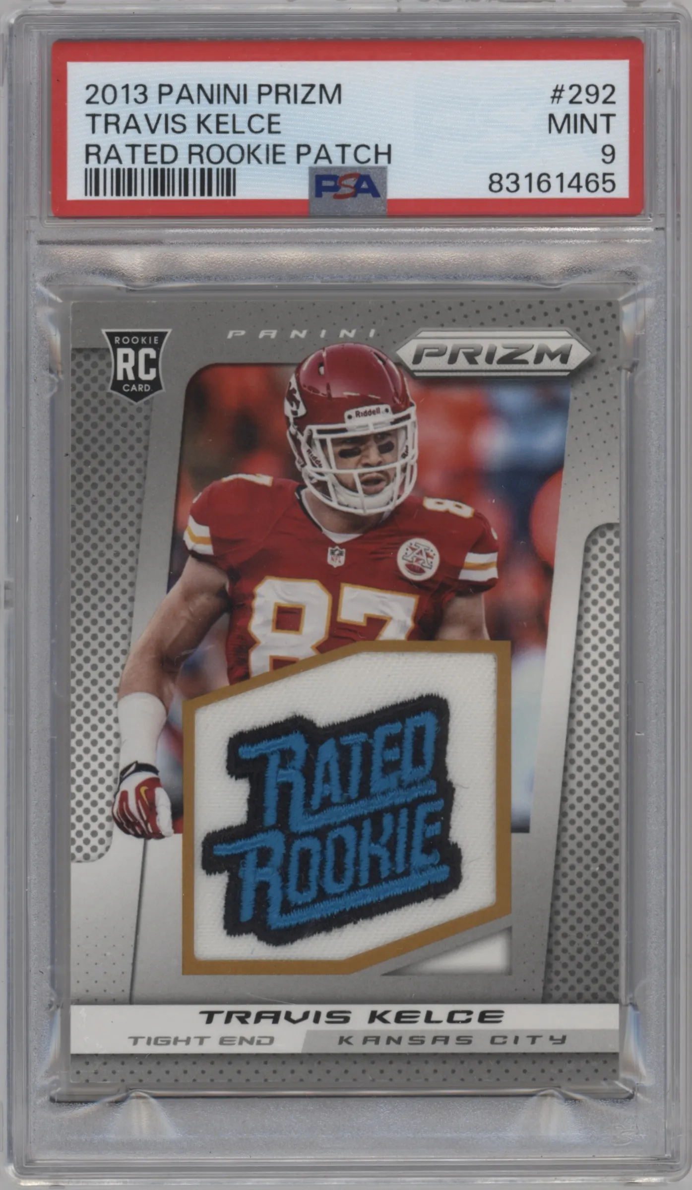 2013 Panini Prizm Rated Rookie Patches Travis Kelce #292 PSA 9