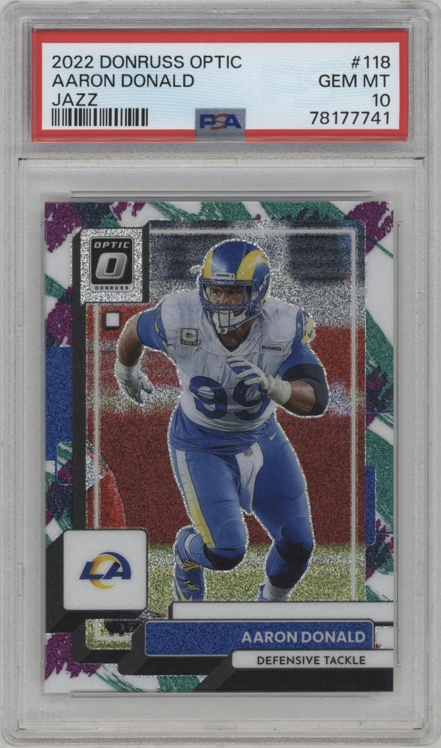 2022 Panini Donruss Optic Aaron Donald Jazz #118 PSA 10