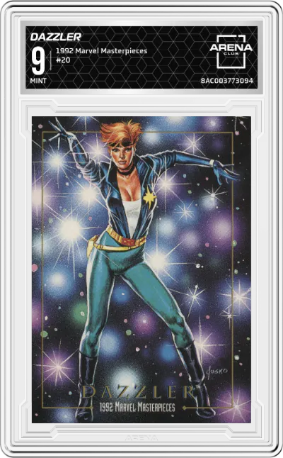 1992 SkyBox Marvel Masterpieces Dazzler ARENA CLUB 9