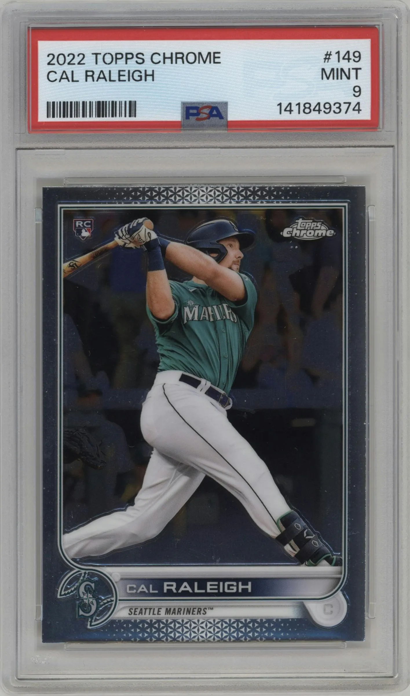 2022 Topps Chrome Cal Raleigh #149 PSA 9