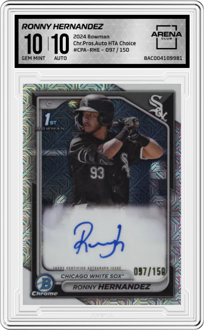 2024 Bowman Chr.Pros.Auto Ronny Hernandez HTA Choice #CPA-RHE ARENA CLUB 10