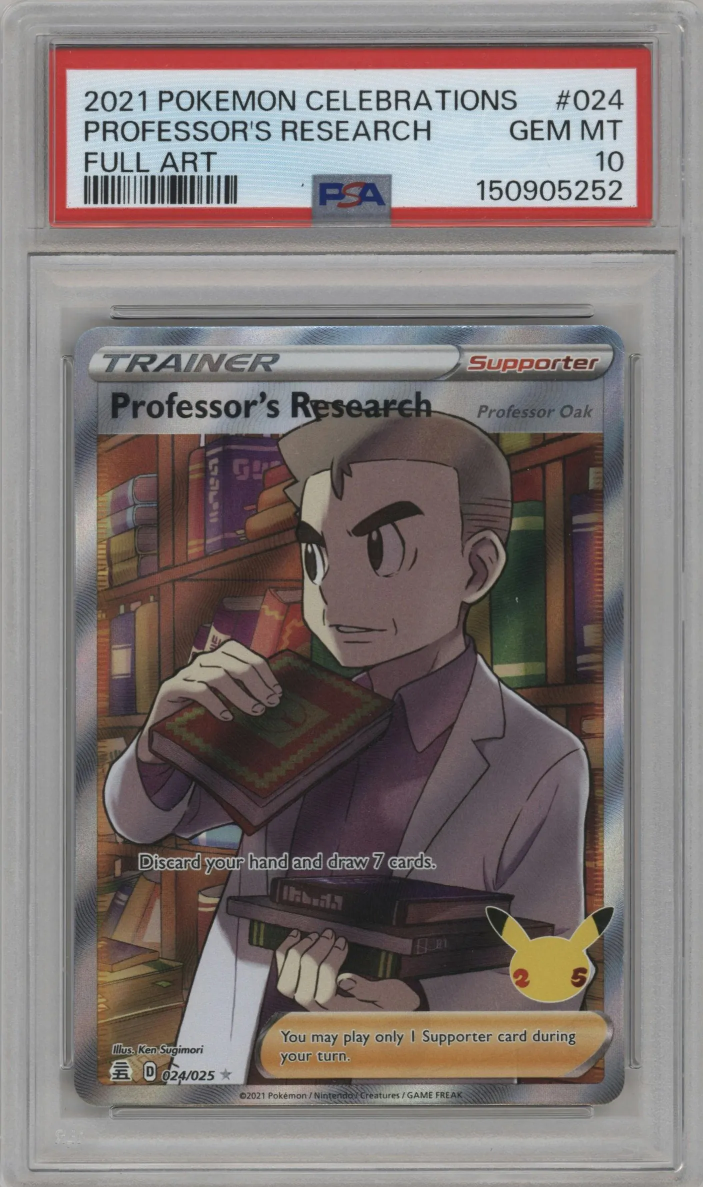 2021 Pokemon SWSH Celebrations Professor's Research #024 PSA 10