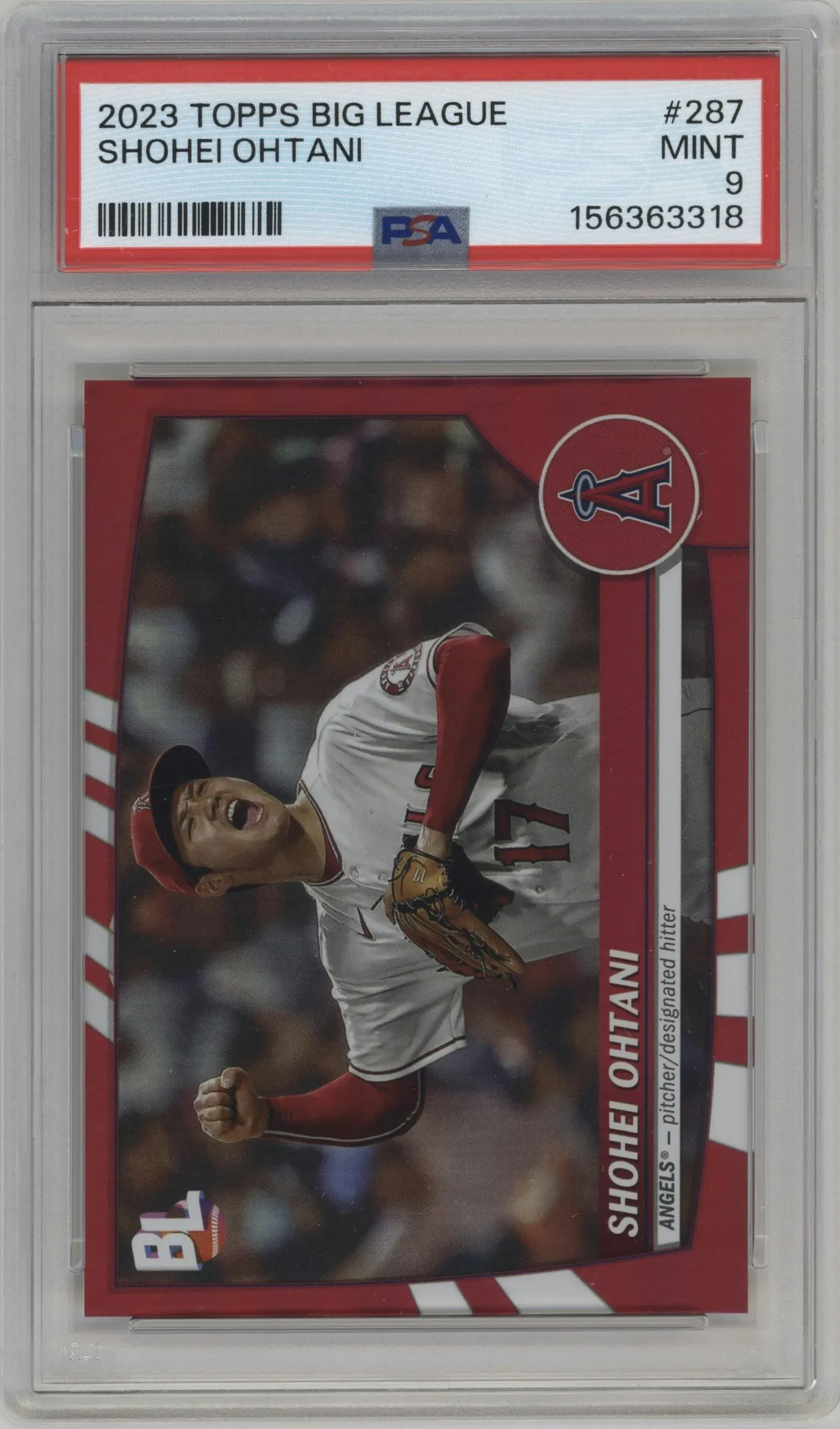 2023 Topps Big League Shohei Ohtani Red Foil #287 PSA 9