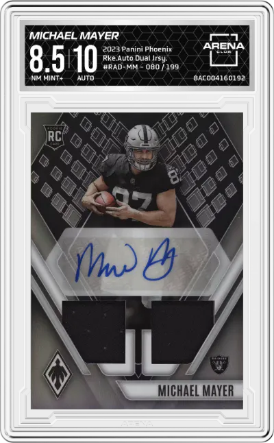 2023 Panini Phoenix Rke.Auto Dual Jrsy. Michael Mayer #RAD-MM ARENA CLUB 8.5