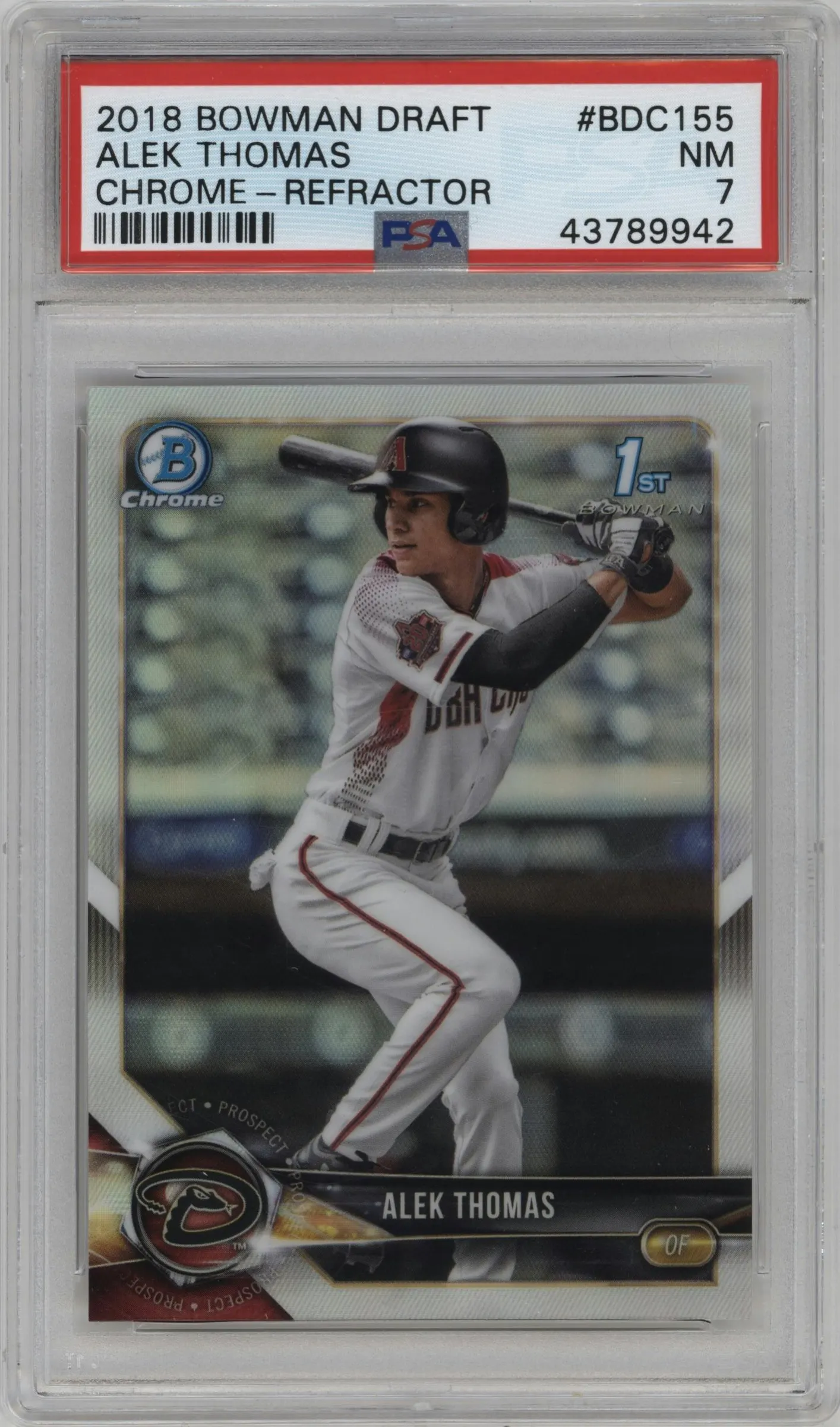 2018 Bowman Draft Chrome Alek Thomas Refractor #BDC-155 PSA 7