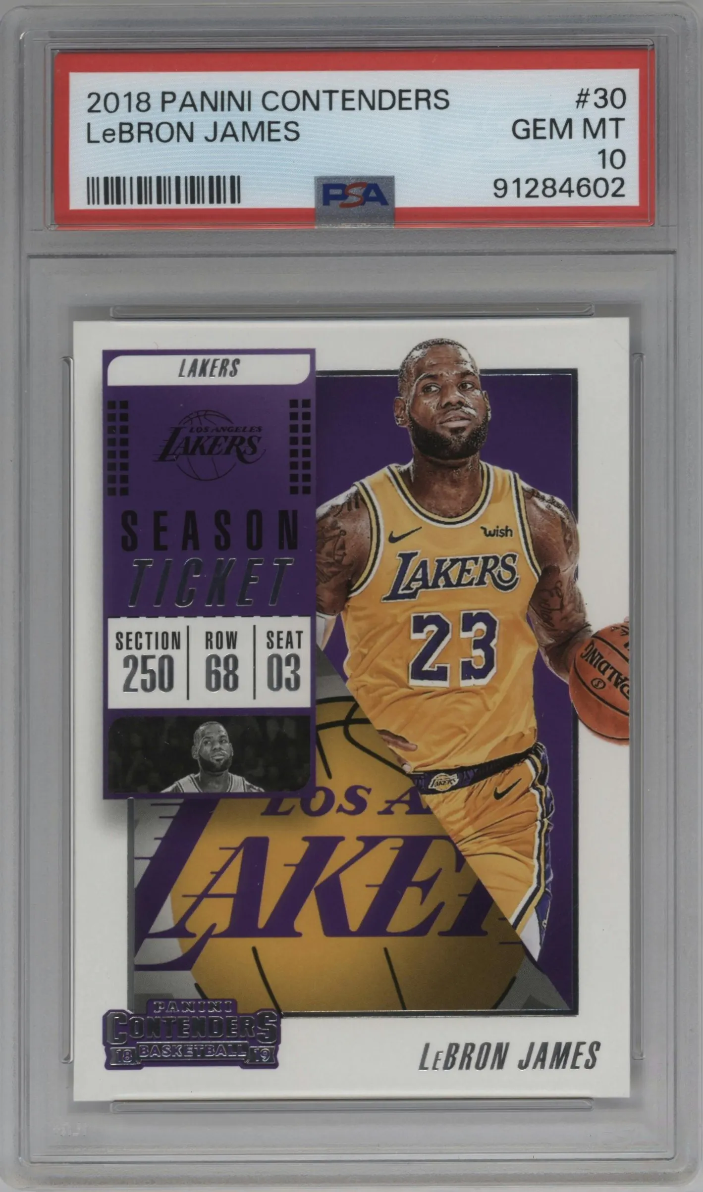 2018 Panini Contenders LeBron James #30 PSA 10
