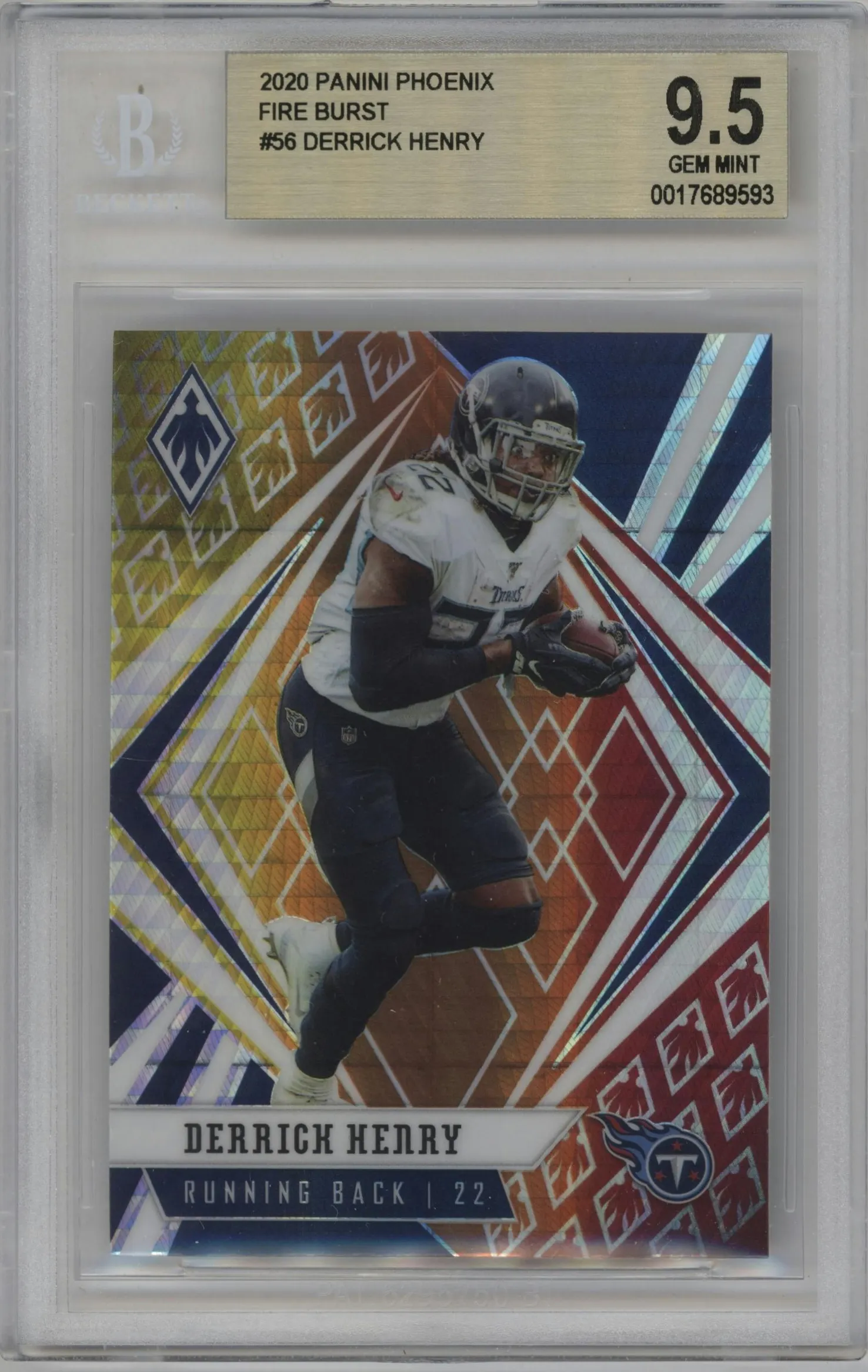 2020 Panini Phoenix Derrick Henry Fire Burst #56 BGS 9.5