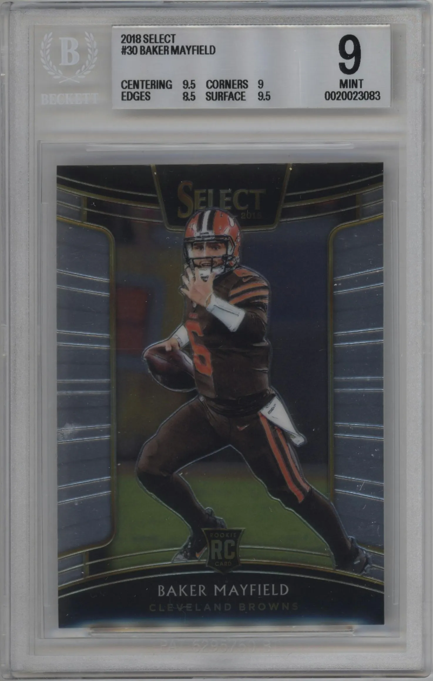 2018 Panini Select Baker Mayfield #30 BGS 9