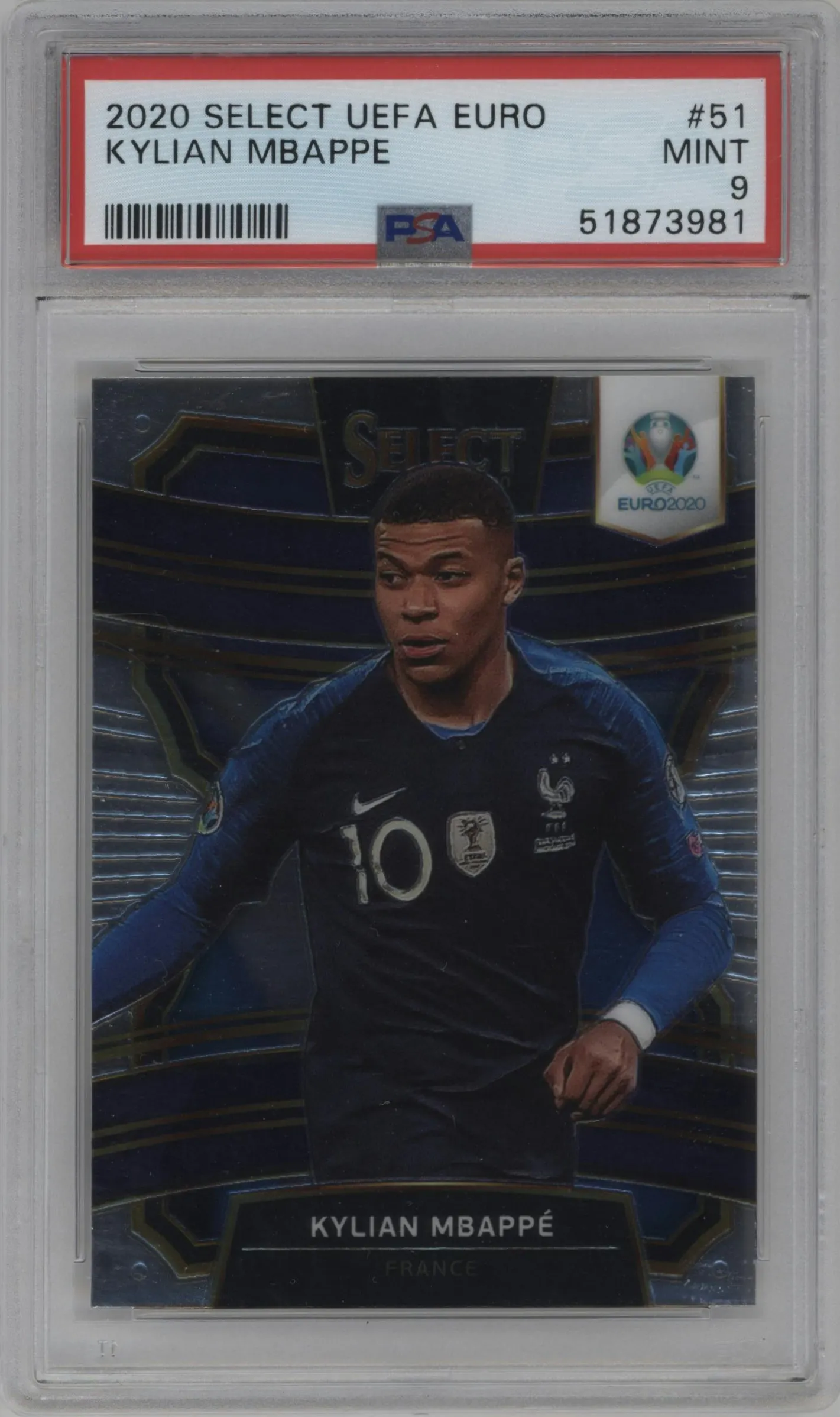 2020 Panini Select UEFA Euro Kylian Mbappe #51 PSA 9