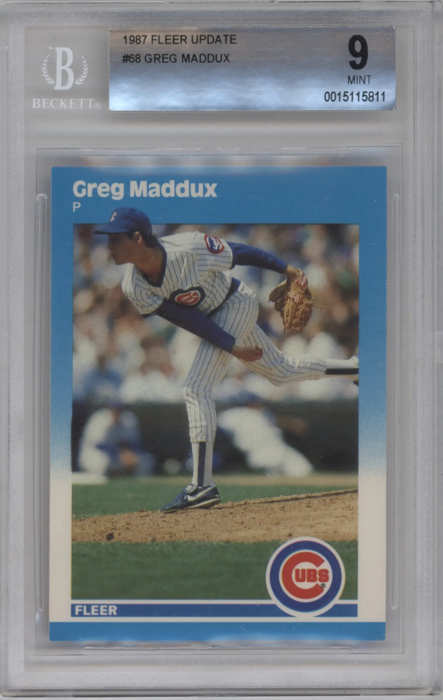 1987 Fleer Update Greg Maddux #U-68 BGS 9