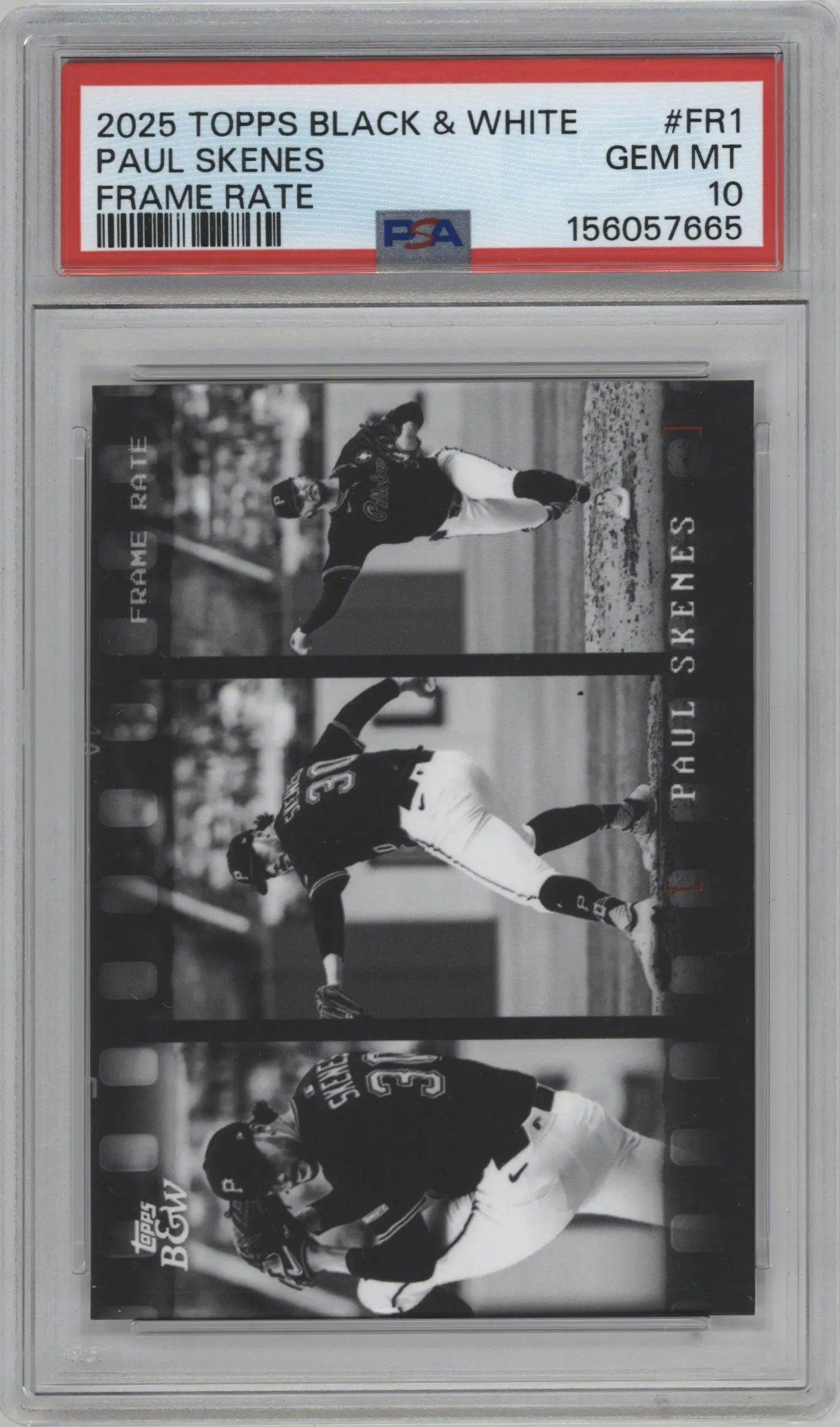 2025 Topps Black & White Frame Rate Paul Skenes PSA 10