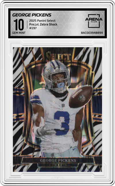 2025 Panini Select Pre.Lvl. George Pickens Zebra Shock #197 ARENA CLUB 10