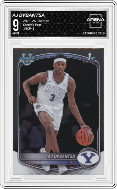 2025 Bowman Chrome Pros. AJ Dybantsa ARENA CLUB 9