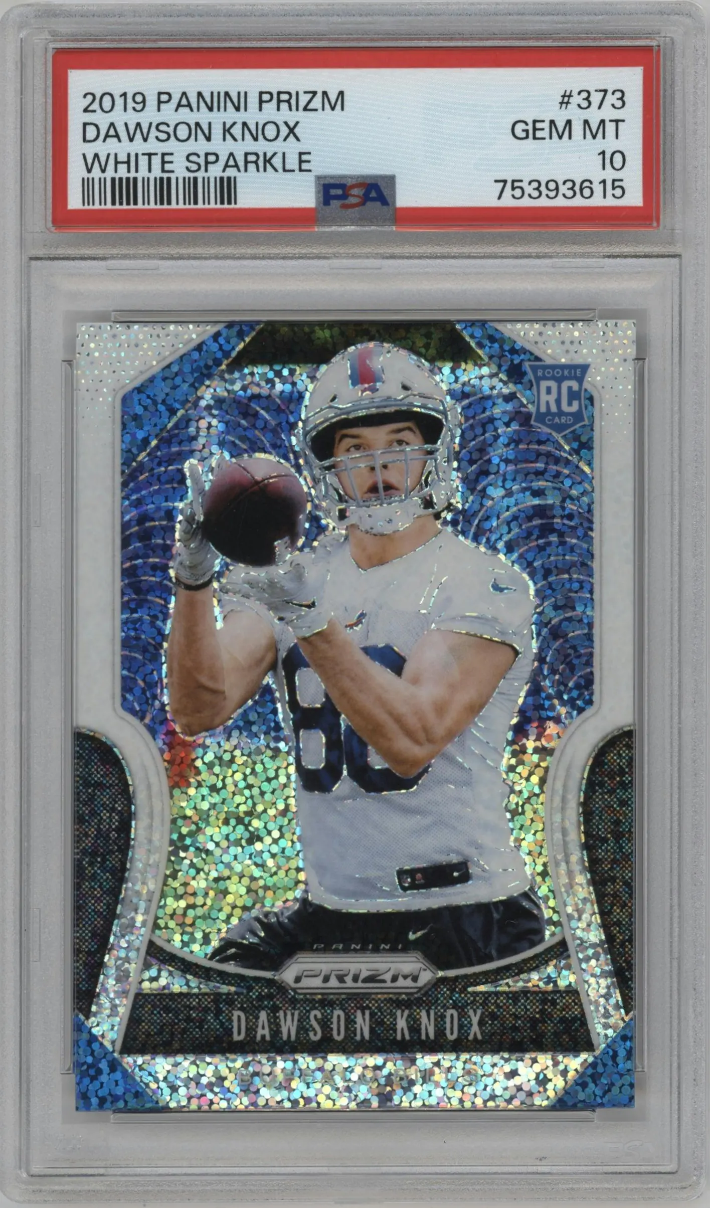 2019 Panini Prizm Dawson Knox White Sparkle #373 PSA 10