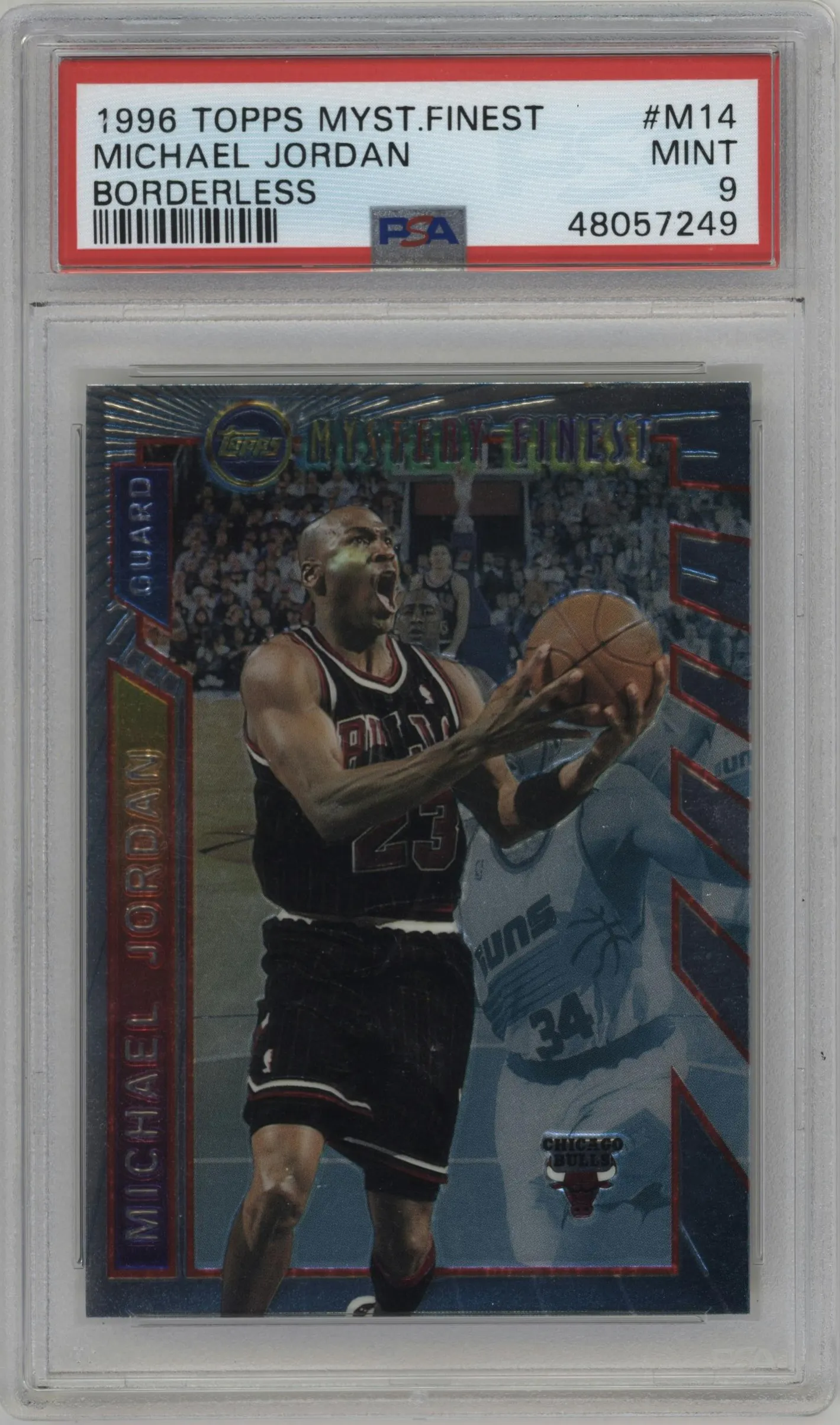1996 Topps Finest Mystery Finest Michael Jordan Borderless #M14 PSA 9