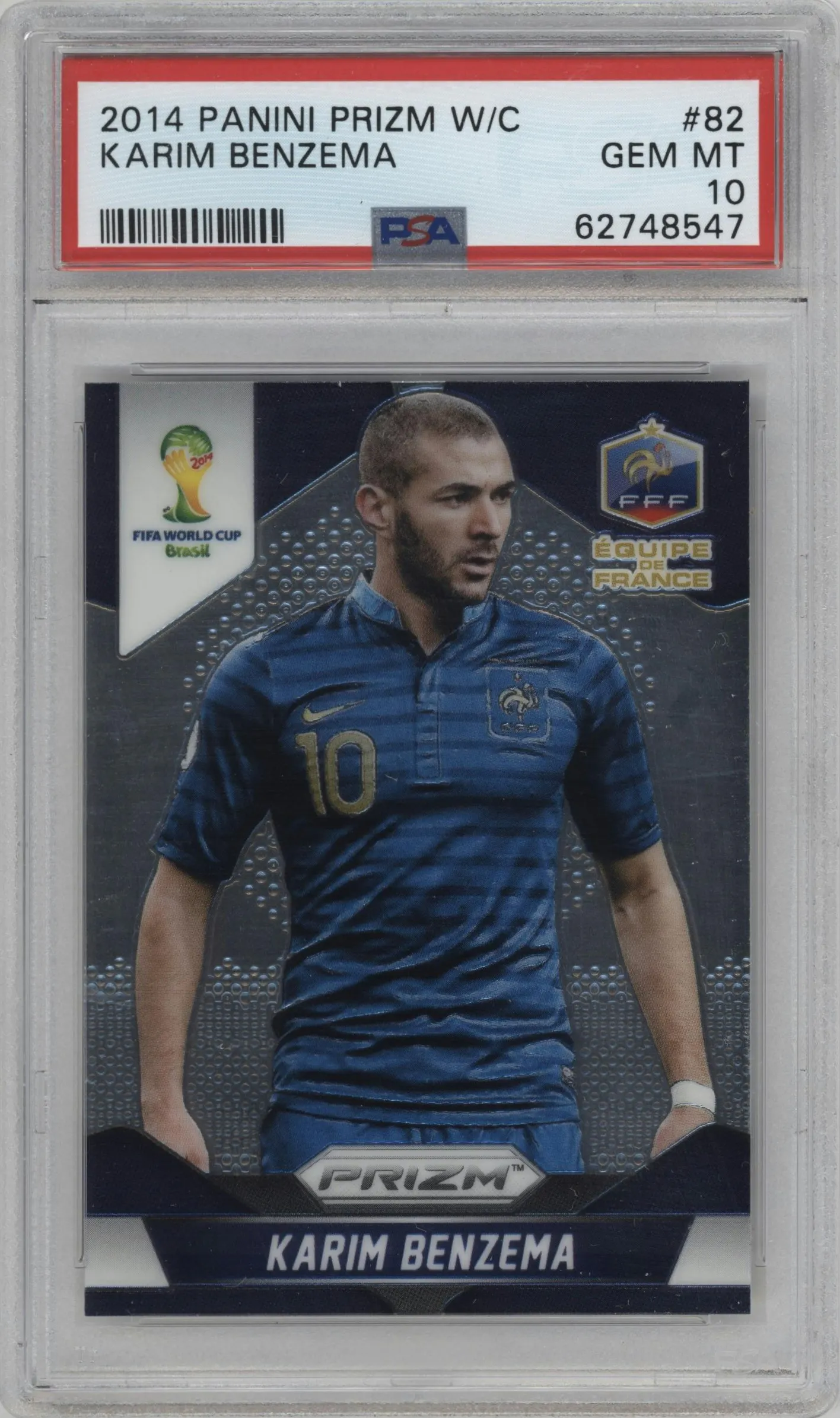 2014 Panini Prizm World Cup France Karim Benzema #82 PSA 10