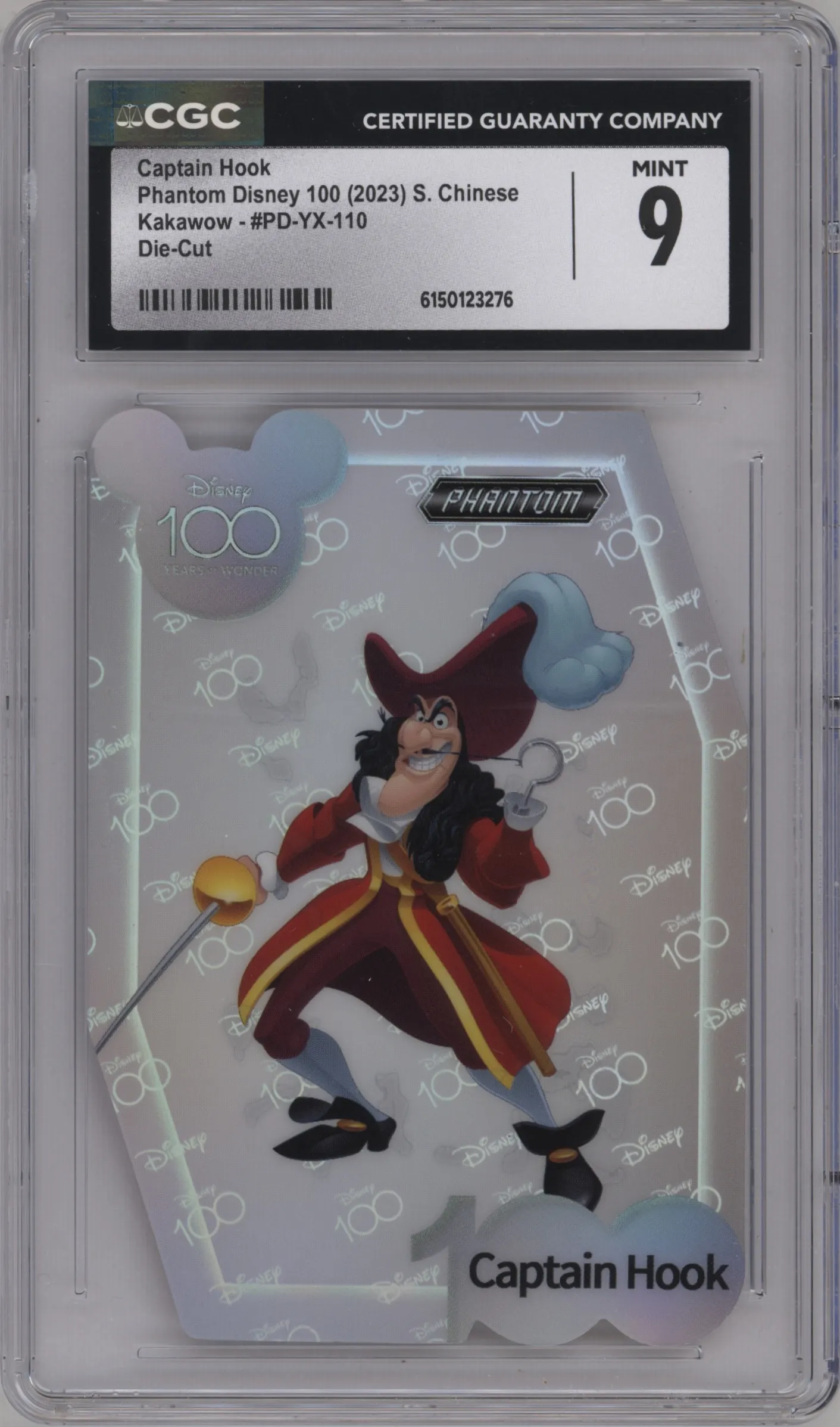 2023 Kakawow Disney 100 Die-cut Captain Hook #PD-YX-110 CGC 9