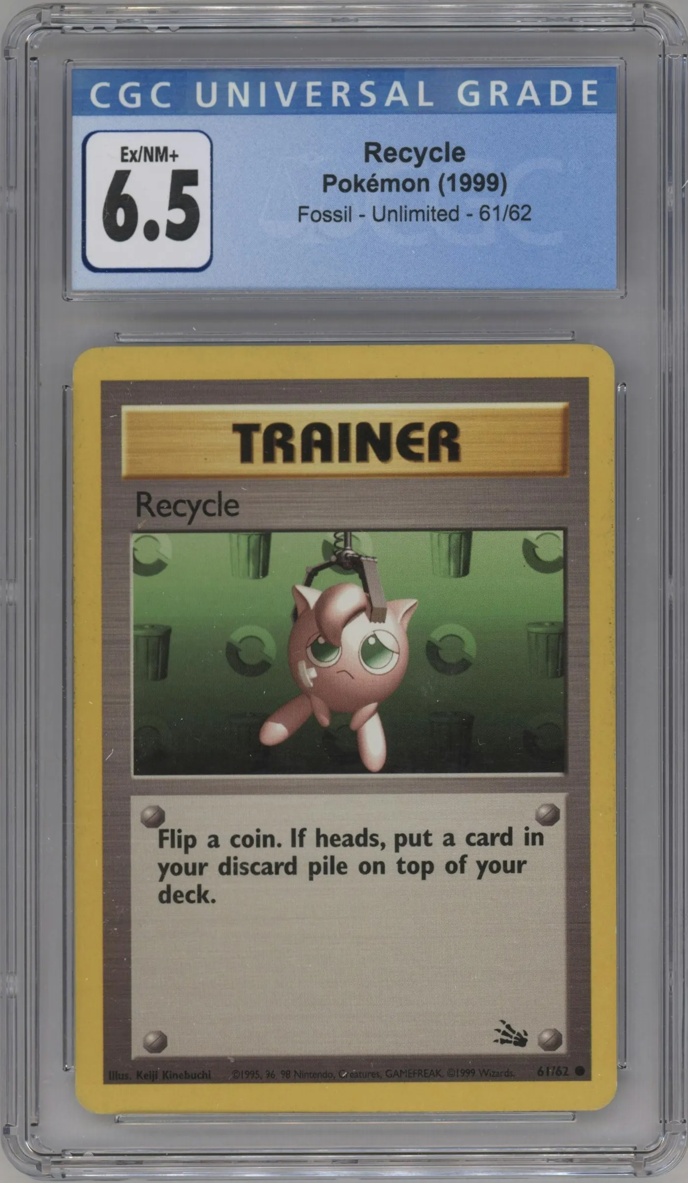 1999 Pokemon Fossil Recycle #61 CGC 6.5