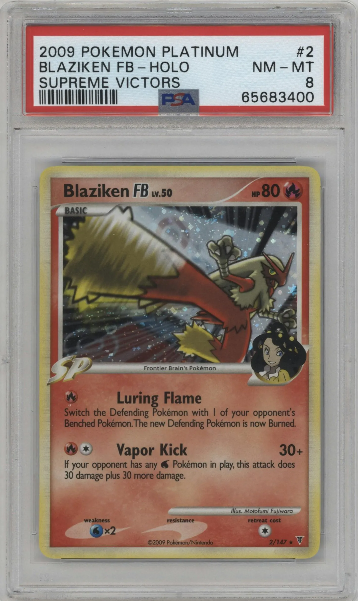 2009 Pokemon Platinum Supreme Victors Blaziken FB #2 PSA 8