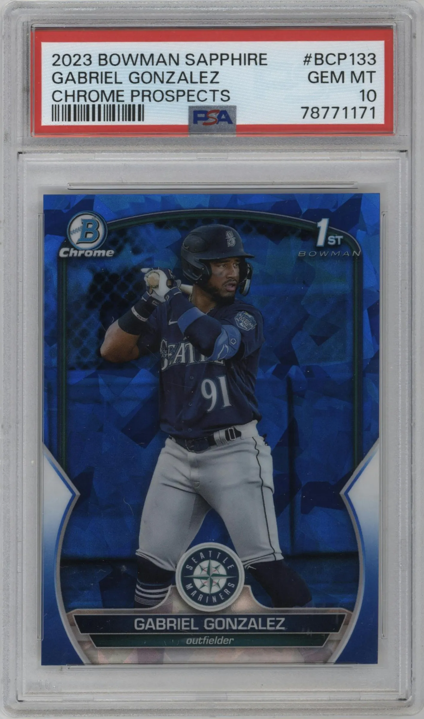 2023 Bowman Sapphire Edition Chr.Pros. Gabriel Gonzalez #BCP-133 PSA 10
