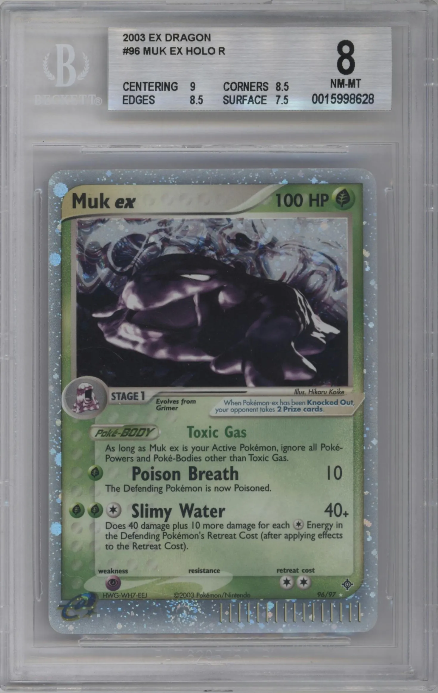 2003 Pokemon EX Dragon Muk EX #96 BGS 8