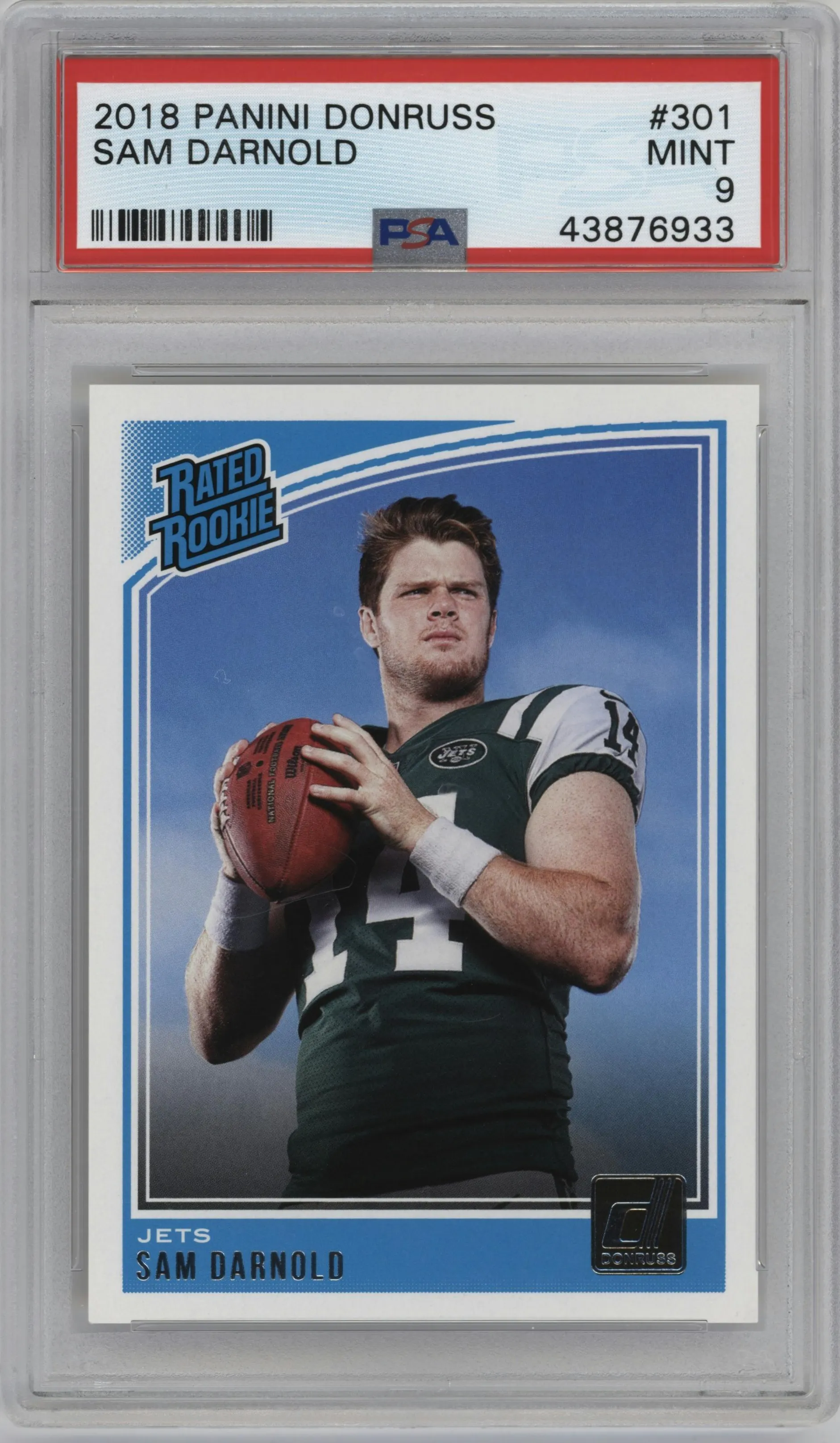 2018 Panini Donruss Rated Rookie Sam Darnold PSA 9