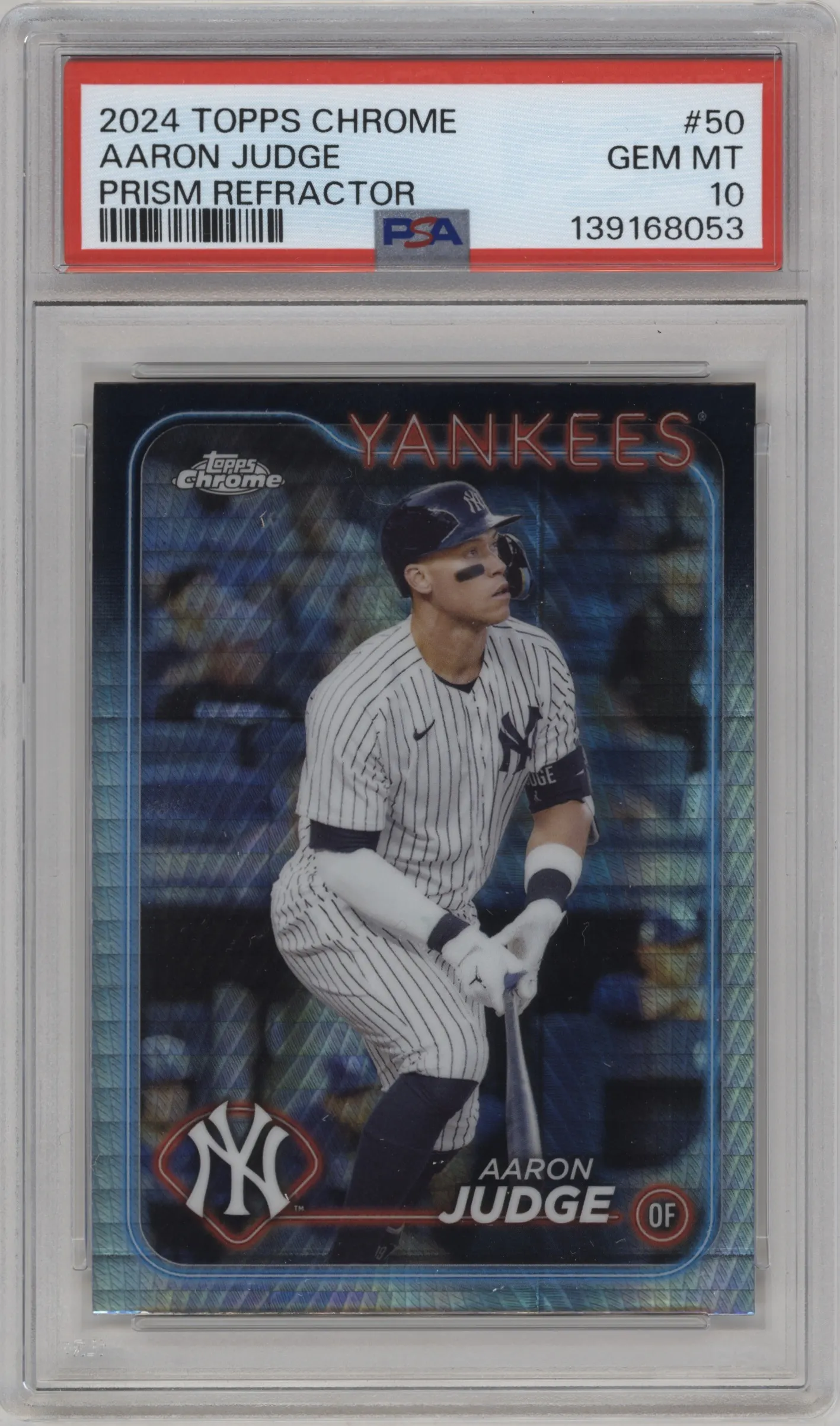 2024 Topps Chrome Aaron Judge Prism Refractor #50 PSA 10