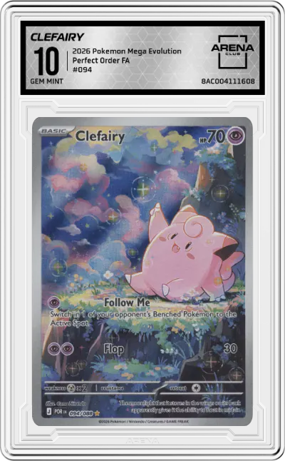 2026 Pokemon Mega Evolution Perfect Order Clefairy #094 ARENA CLUB 10