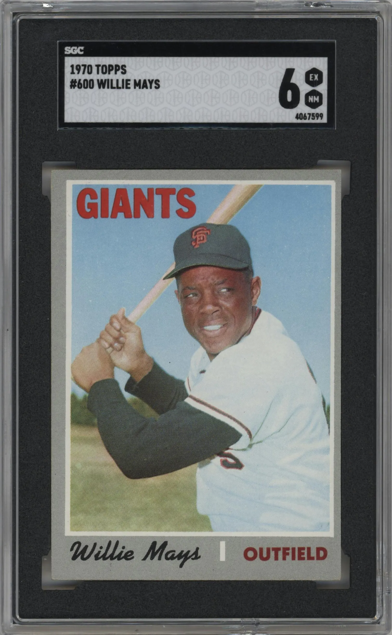 1970 Topps Willie Mays #600 SGC 6