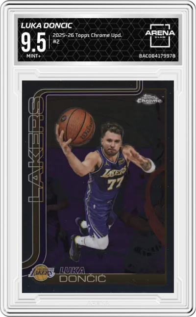 2025 Topps Chrome Update Luka Doncic #2 ARENA CLUB 9.5