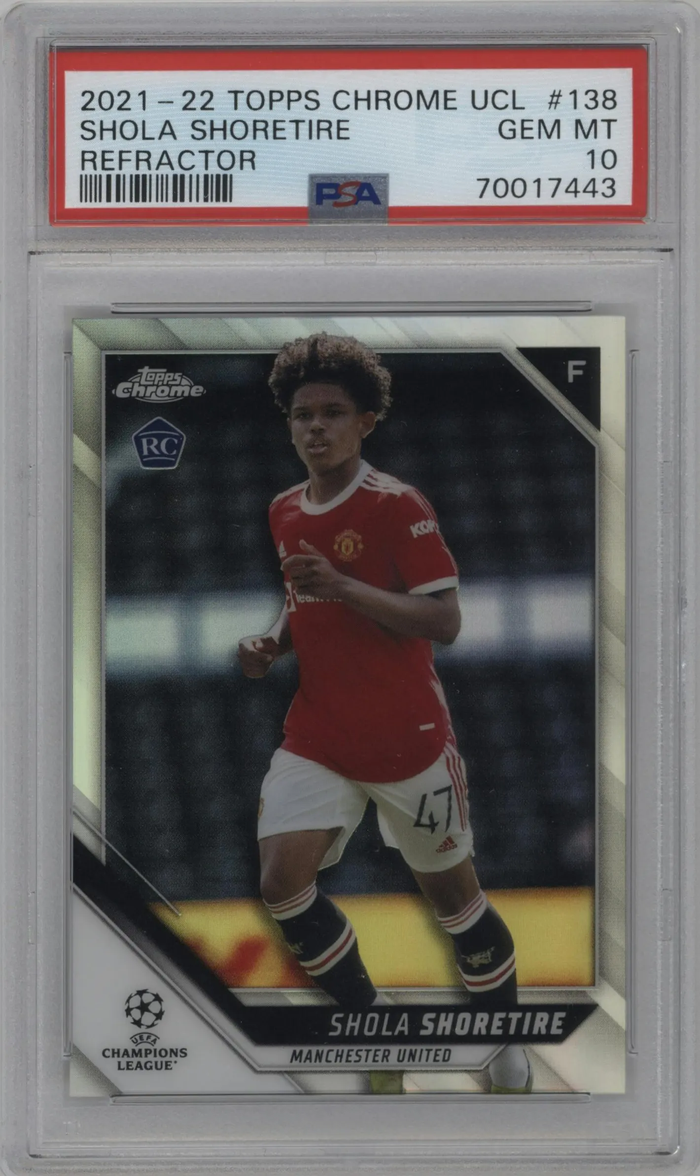 2021 Topps Chrome UEFA Champions League Shola Shoretire Refractor #138 PSA 10