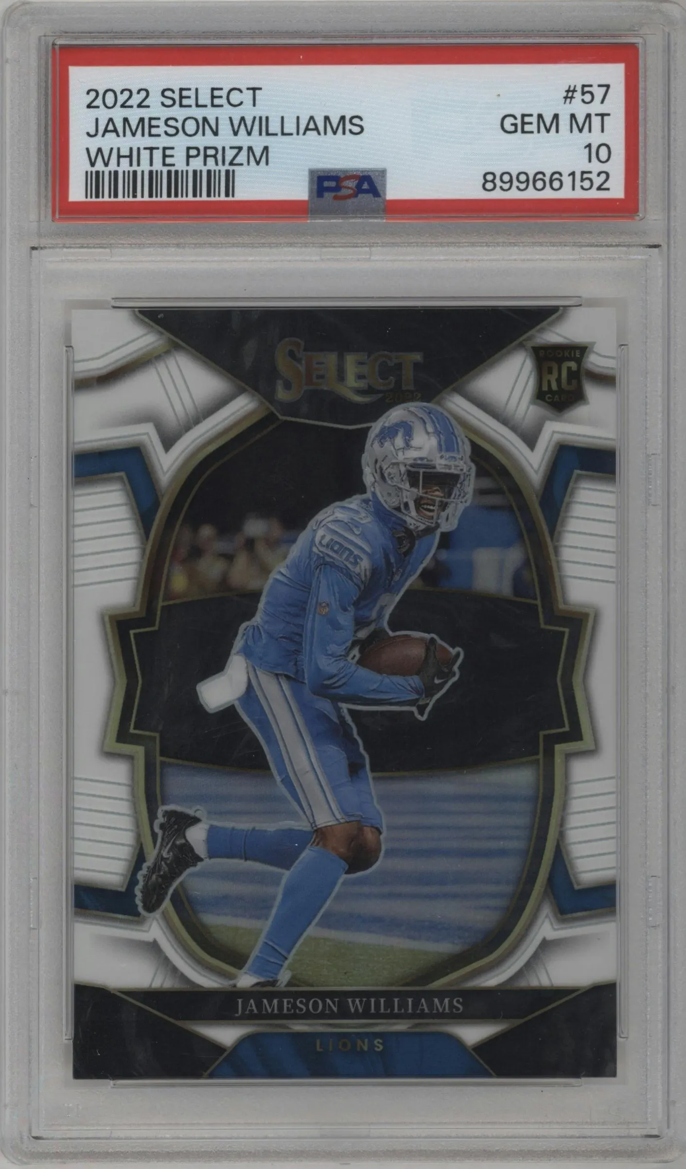 2022 Panini Select Jameson Williams White Prizm #57 PSA 10