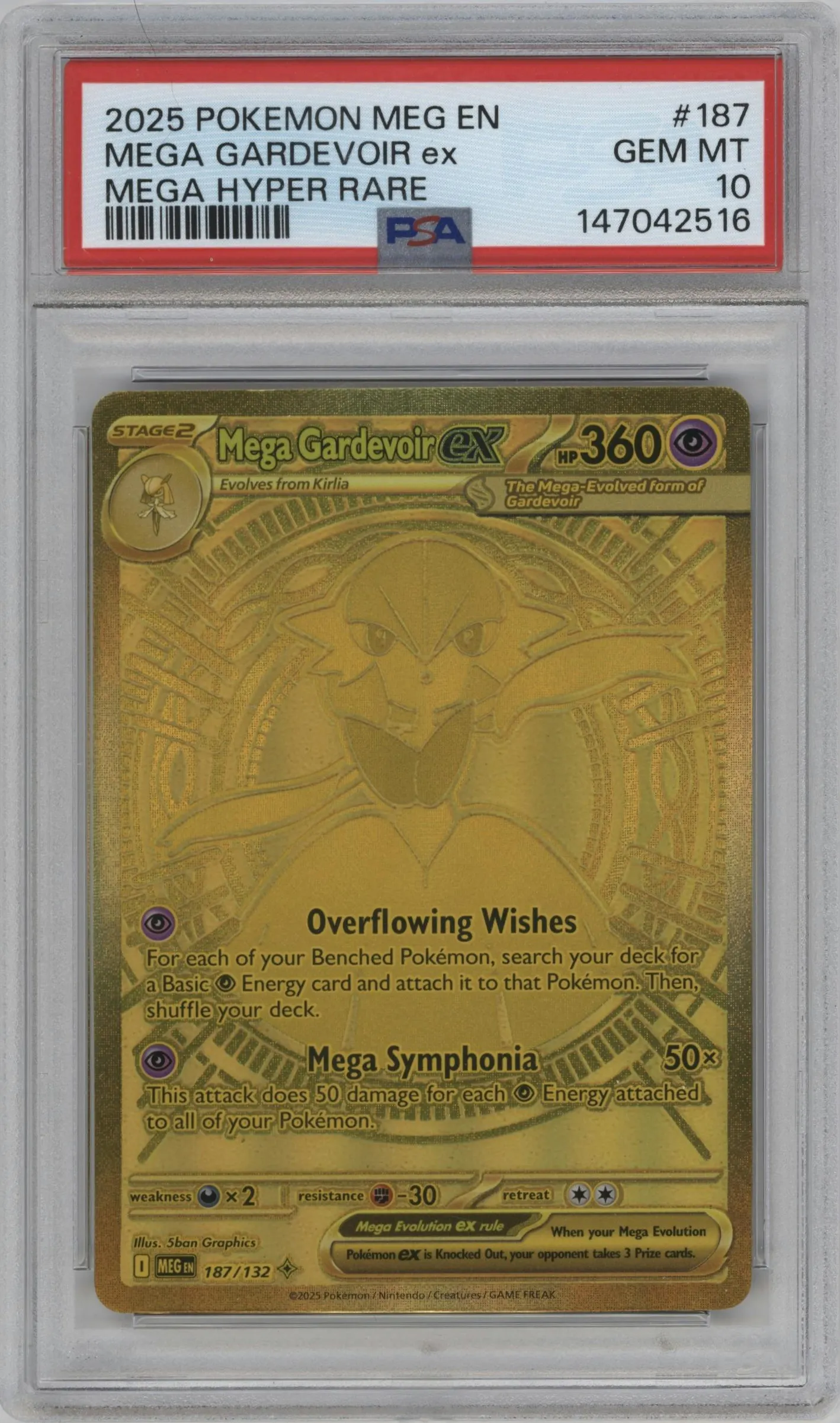 2025 Pokemon Mega Evolution Mega Gardevoir ex Mega Hyper Rare PSA 10