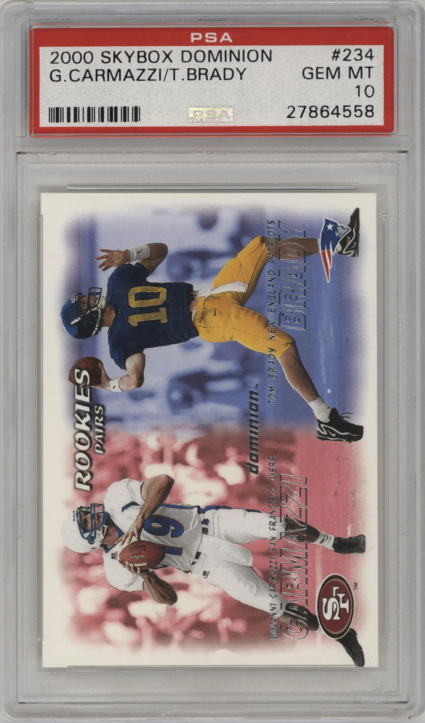 2000 Skybox Dominion Giovanni Carmazzi/Tom Brady #234 PSA 10