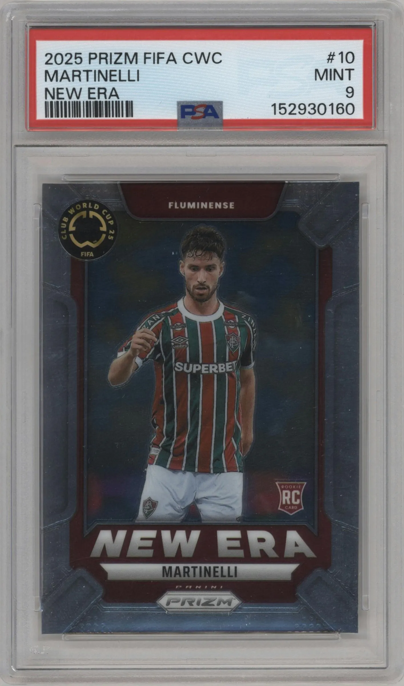 2025 Panini Prizm FIFA Club World Cup New Era Martinelli PSA 9