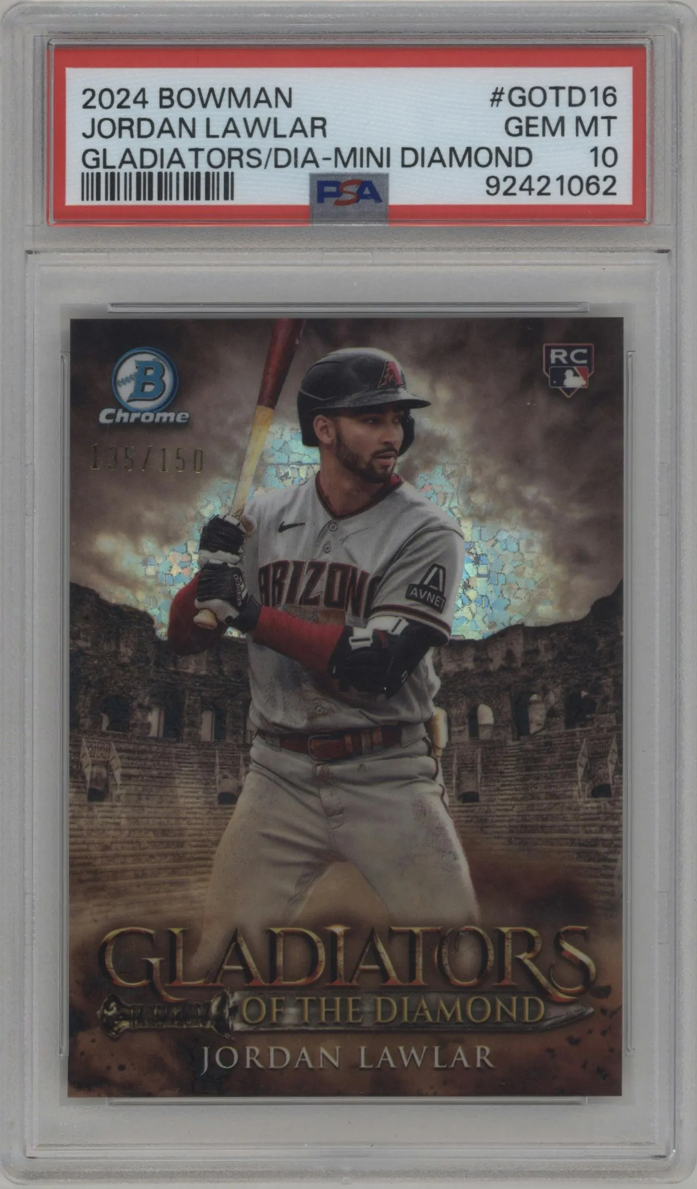 2024 Bowman GOTD Jordan Lawlar Mini-Diamond Refractor #GOTD-16 PSA 10