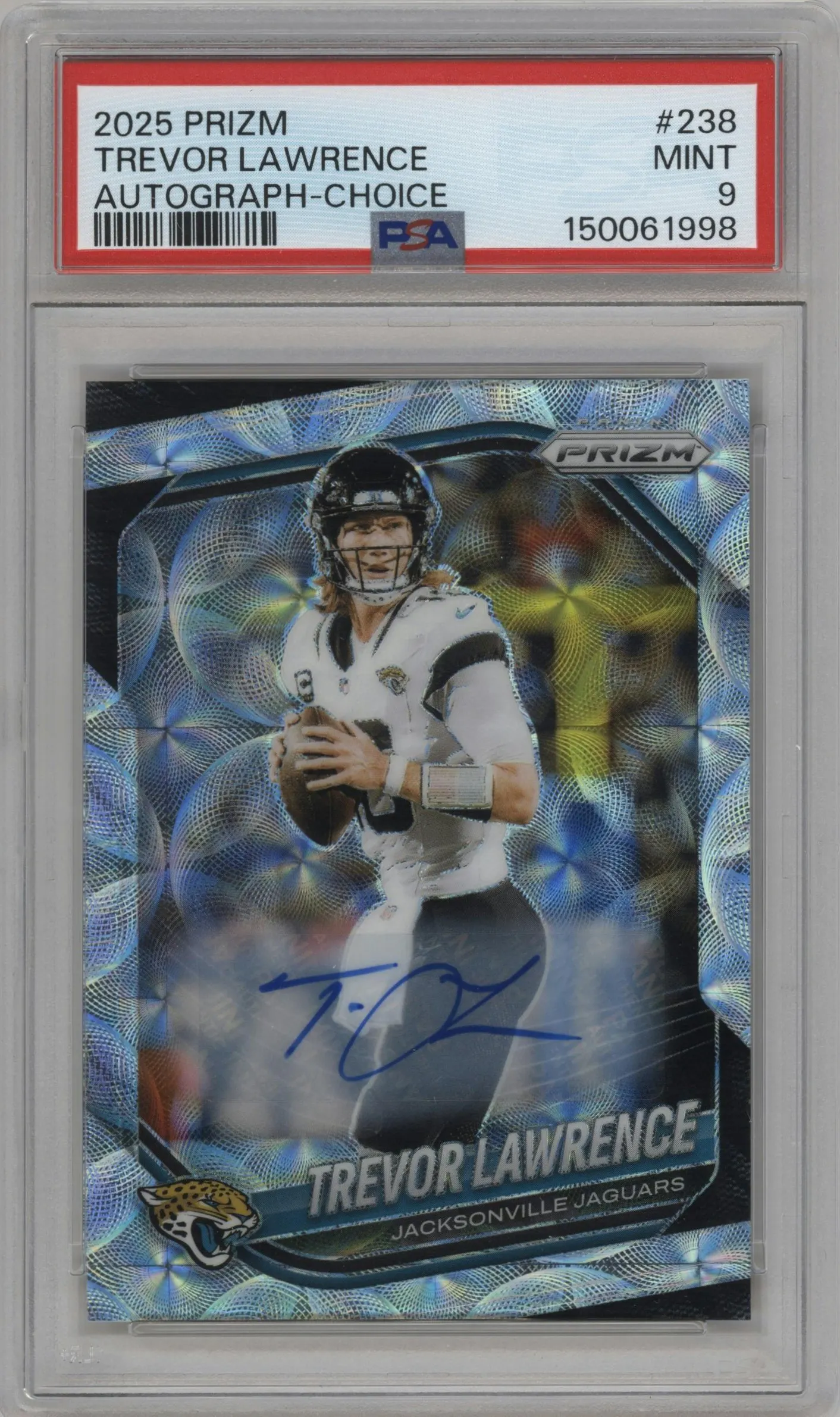 2025 Panini Prizm Auto Trevor Lawrence Choice #238 PSA 9